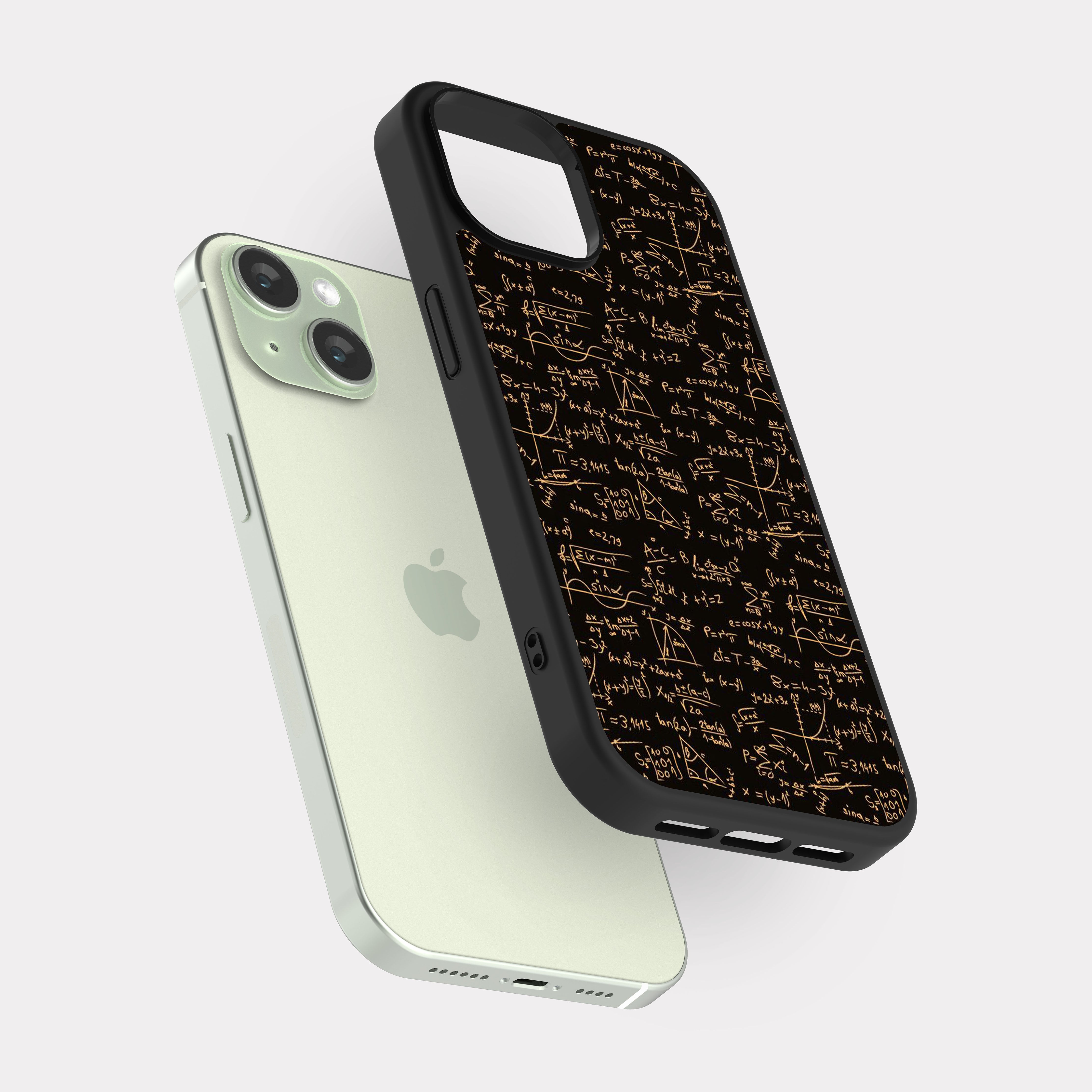 iPhone 15 case cover Math Equations Gold