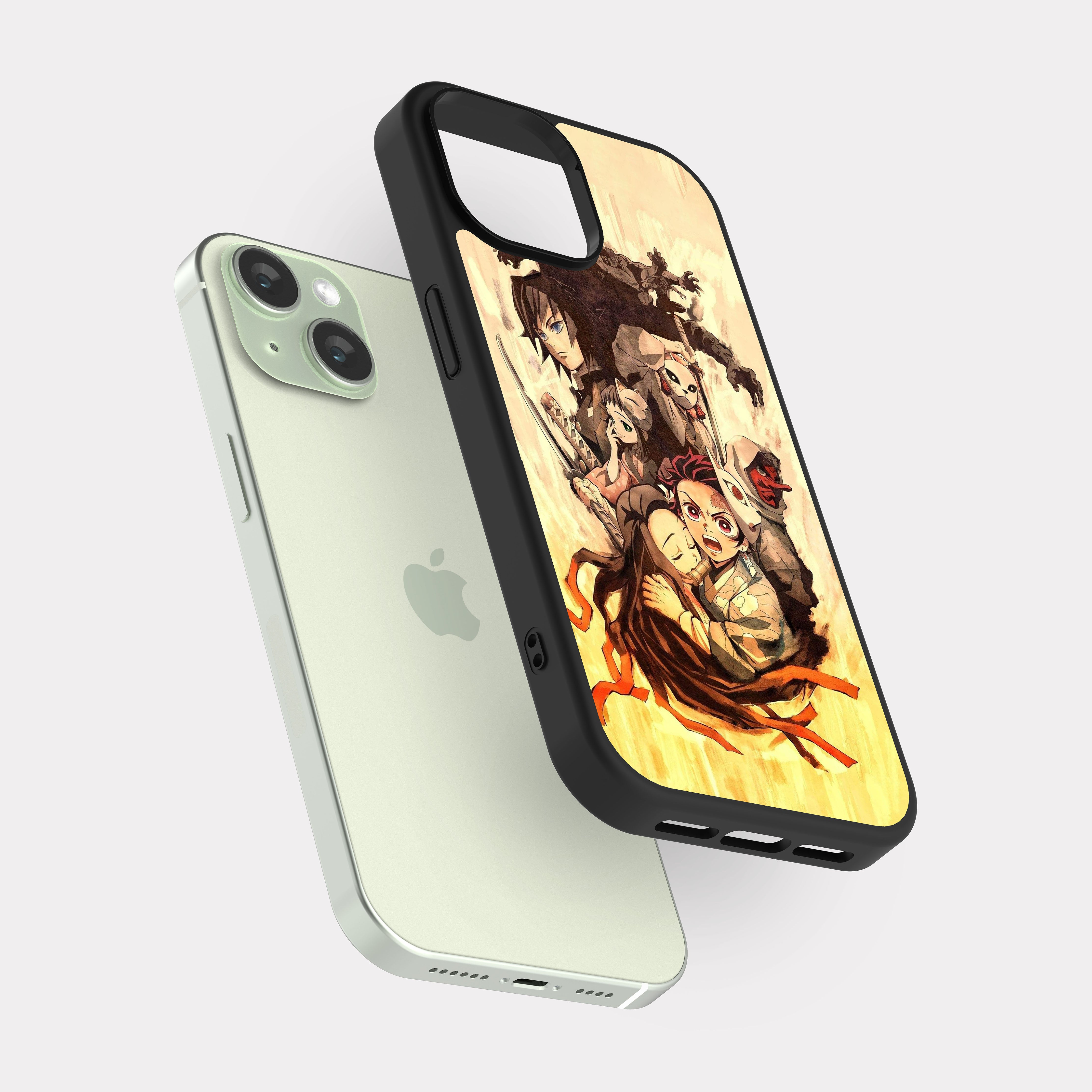 iPhone 15 case cover Demon Slayer Kimetsu No Beige Brown
