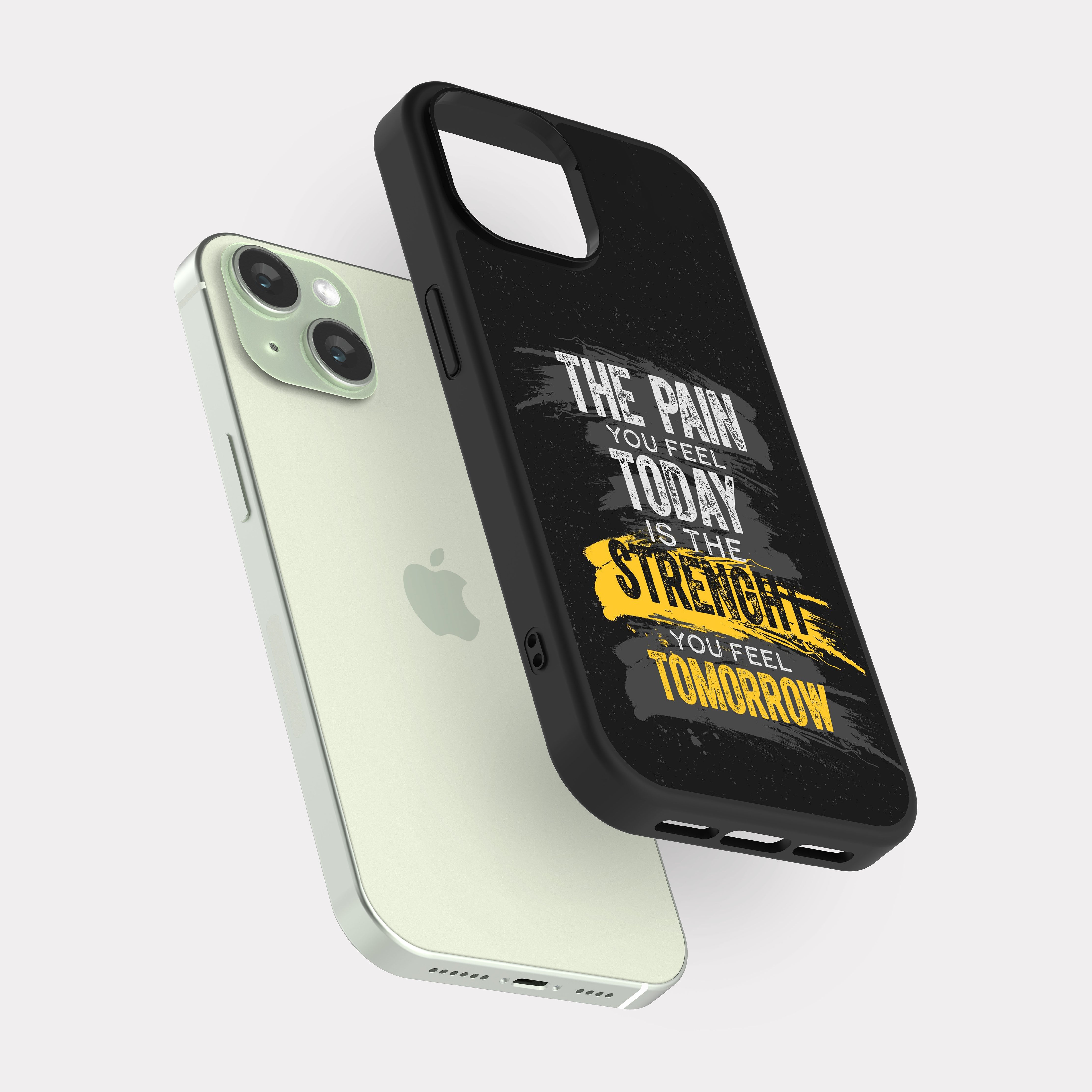 iPhone 15 case cover English Quote Pain And Strenght