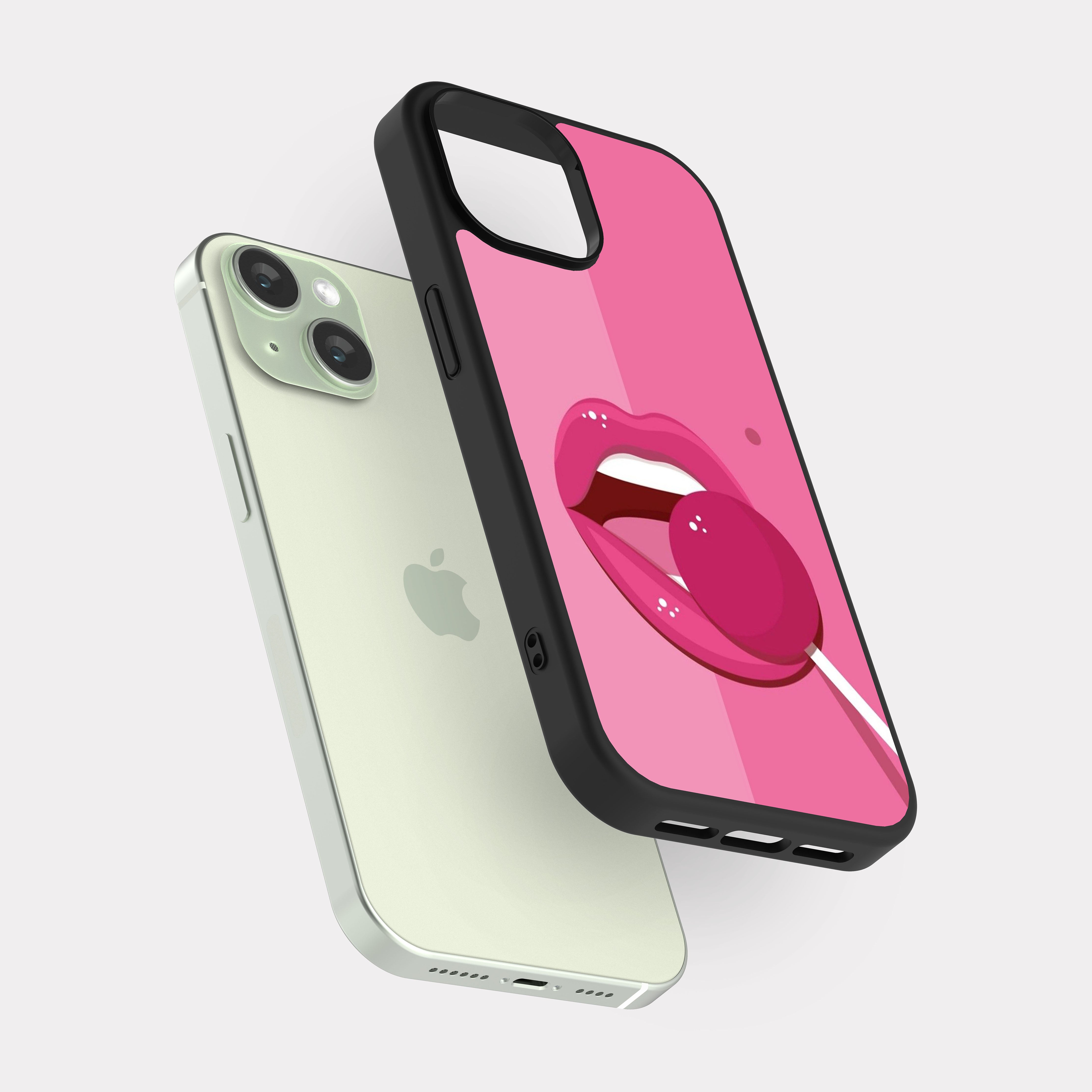 iPhone 15 case cover Attractive Pink White