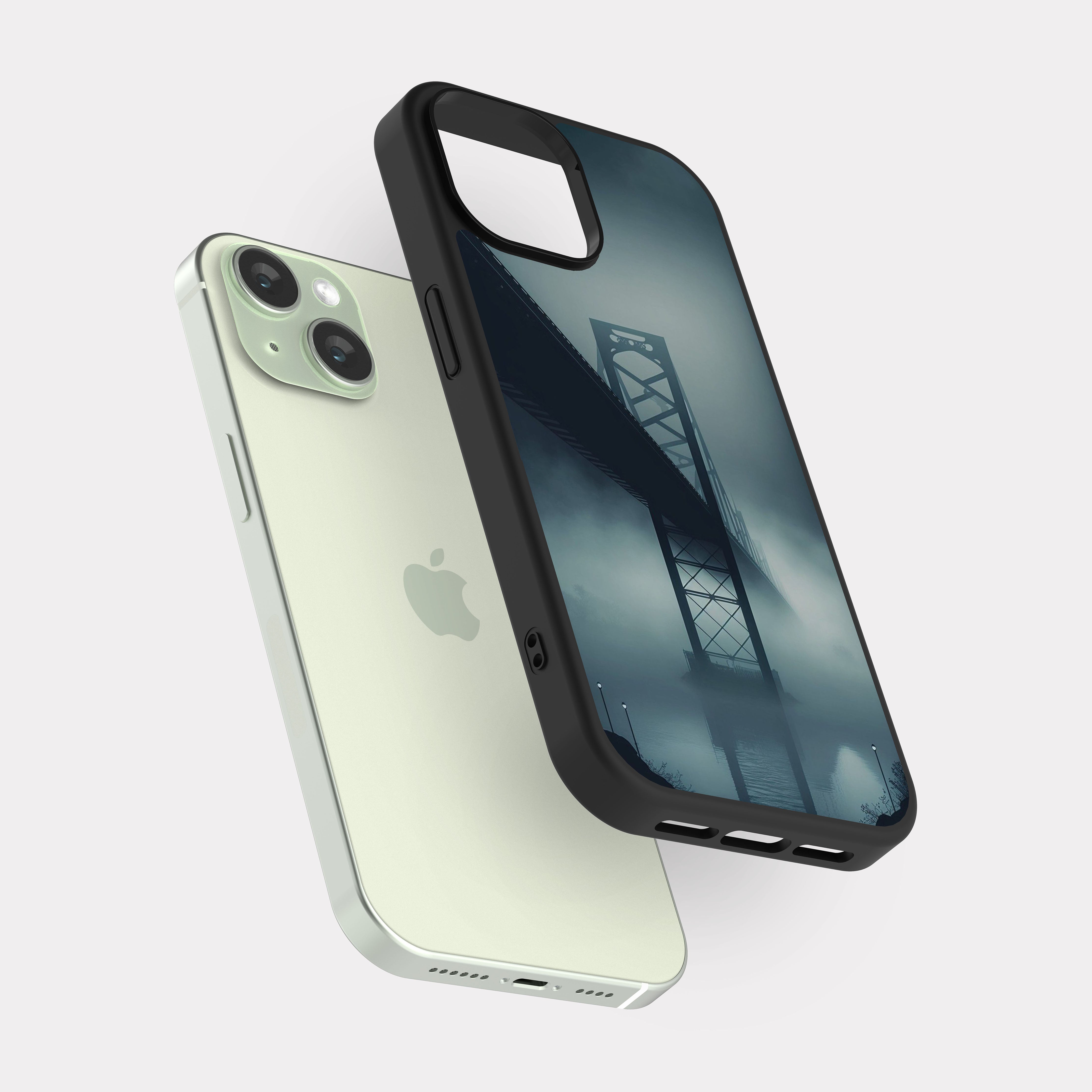 iPhone 15 case cover Car Bridge Grey