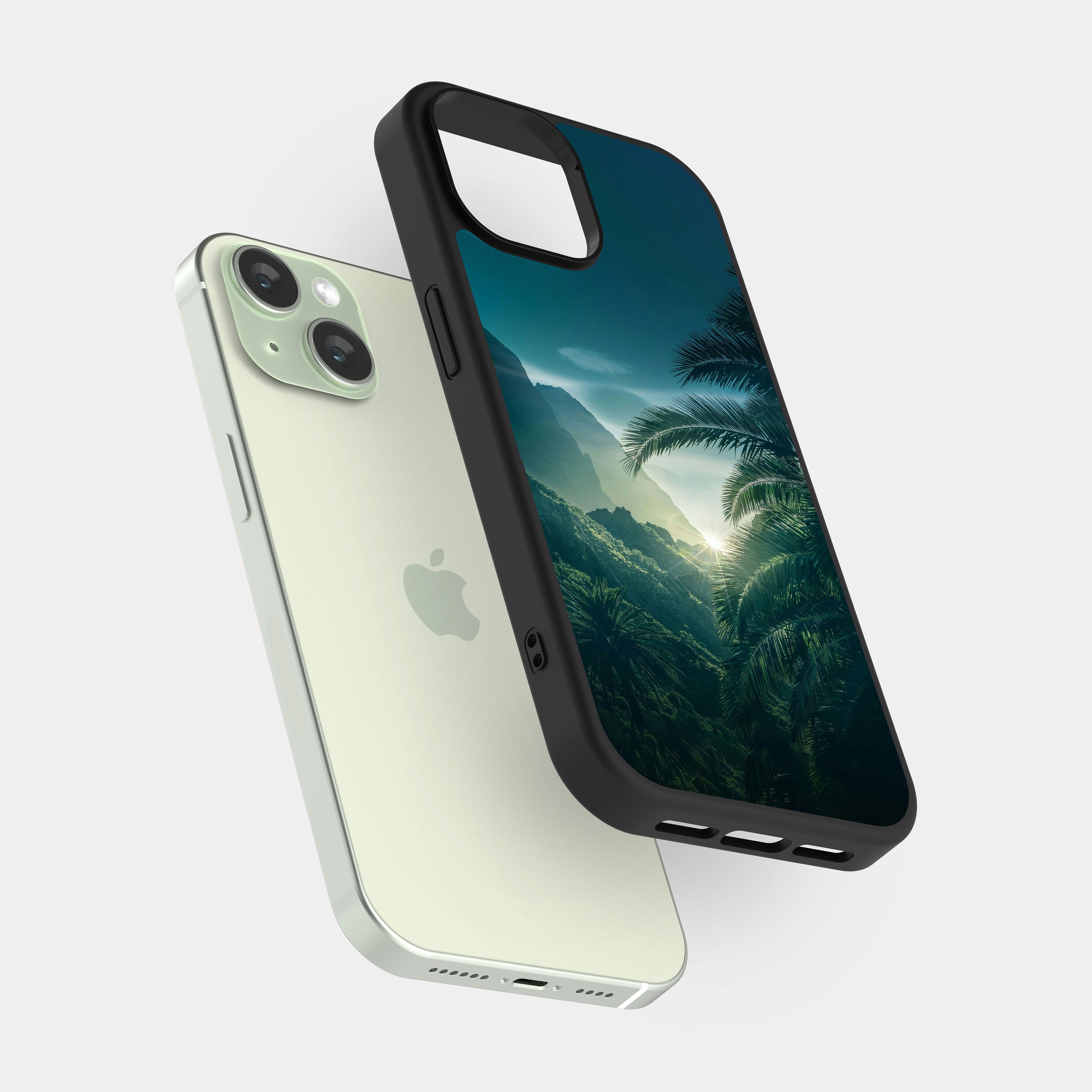 iPhone 15 case cover Mountains And Trees Green