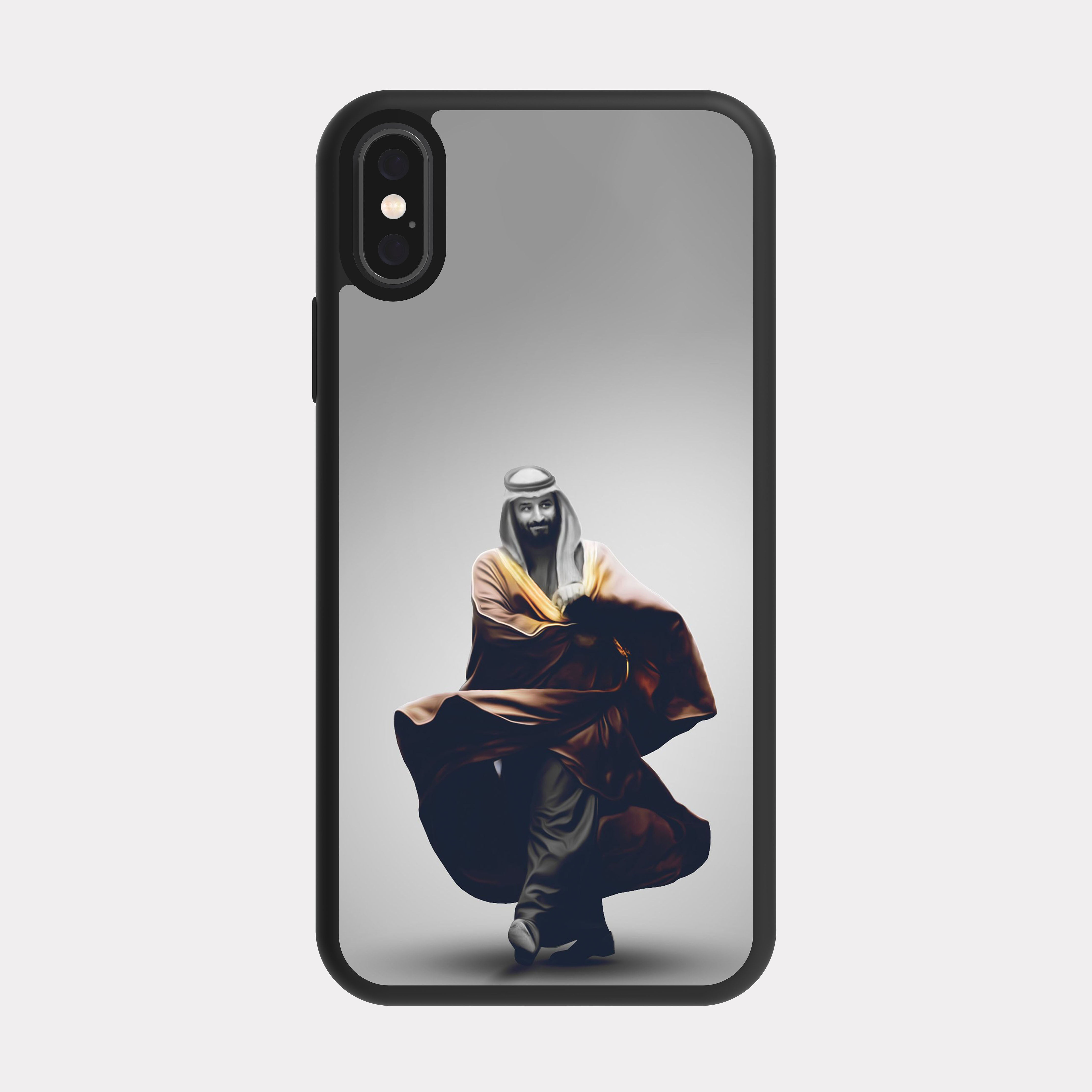 iPhone X case cover MBS Prince Mohammed bin Salman Gray Brown