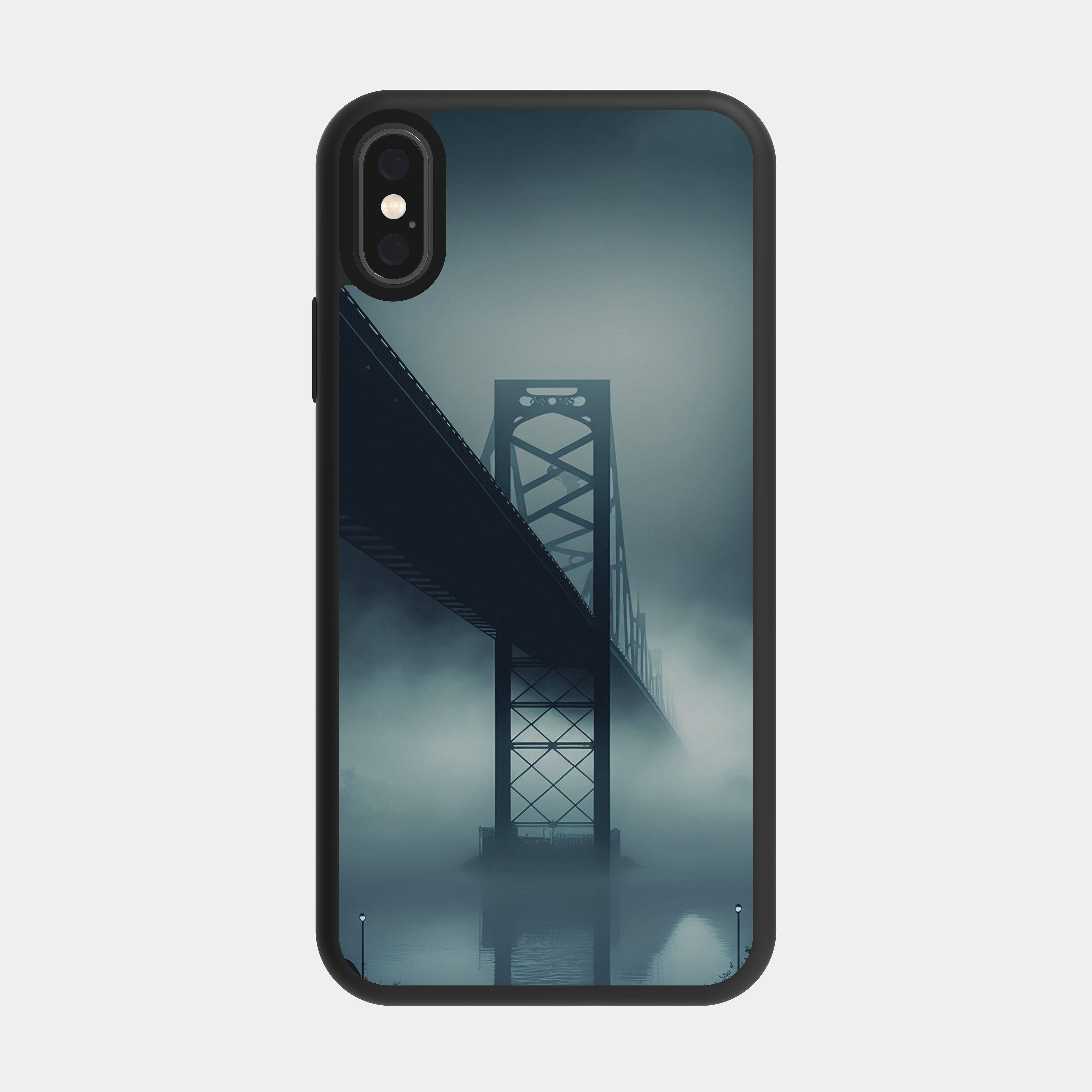 iPhone X case cover Car Bridge Grey