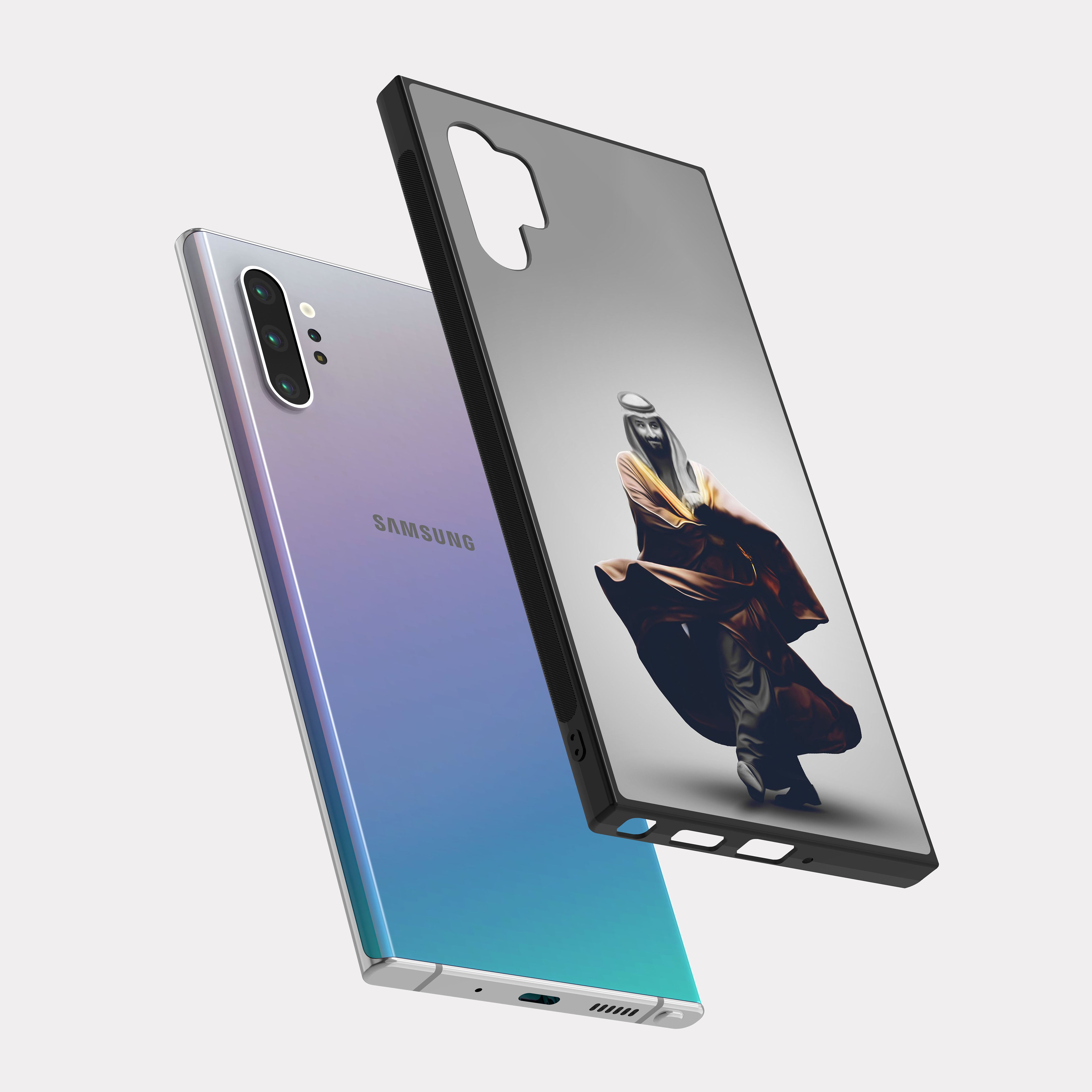 Samsung Galaxy Note 10 Plus case cover MBS Prince Mohammed bin Salman Gray Brown