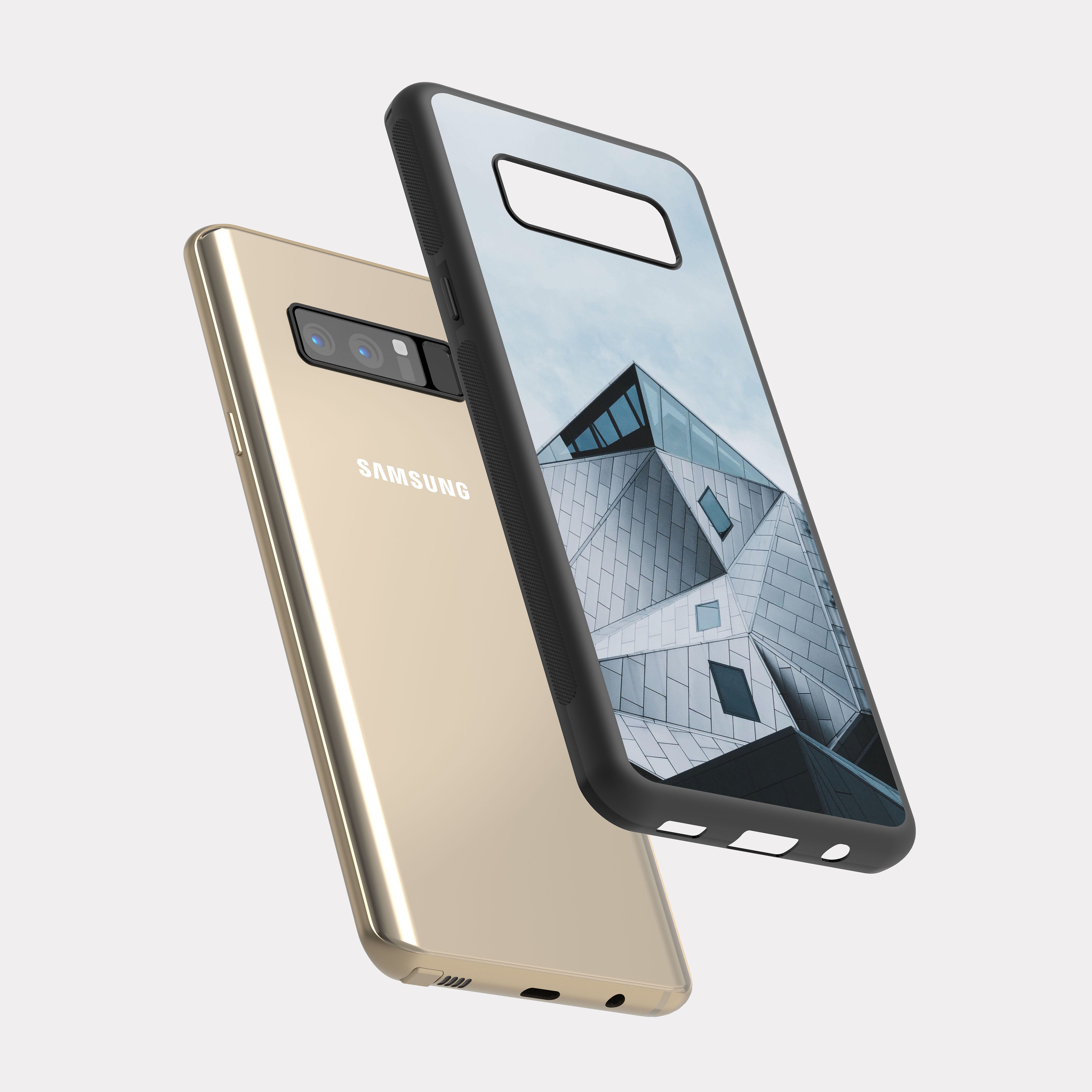 Samsung Galaxy Note 8 case cover Architectural Design Cyan
