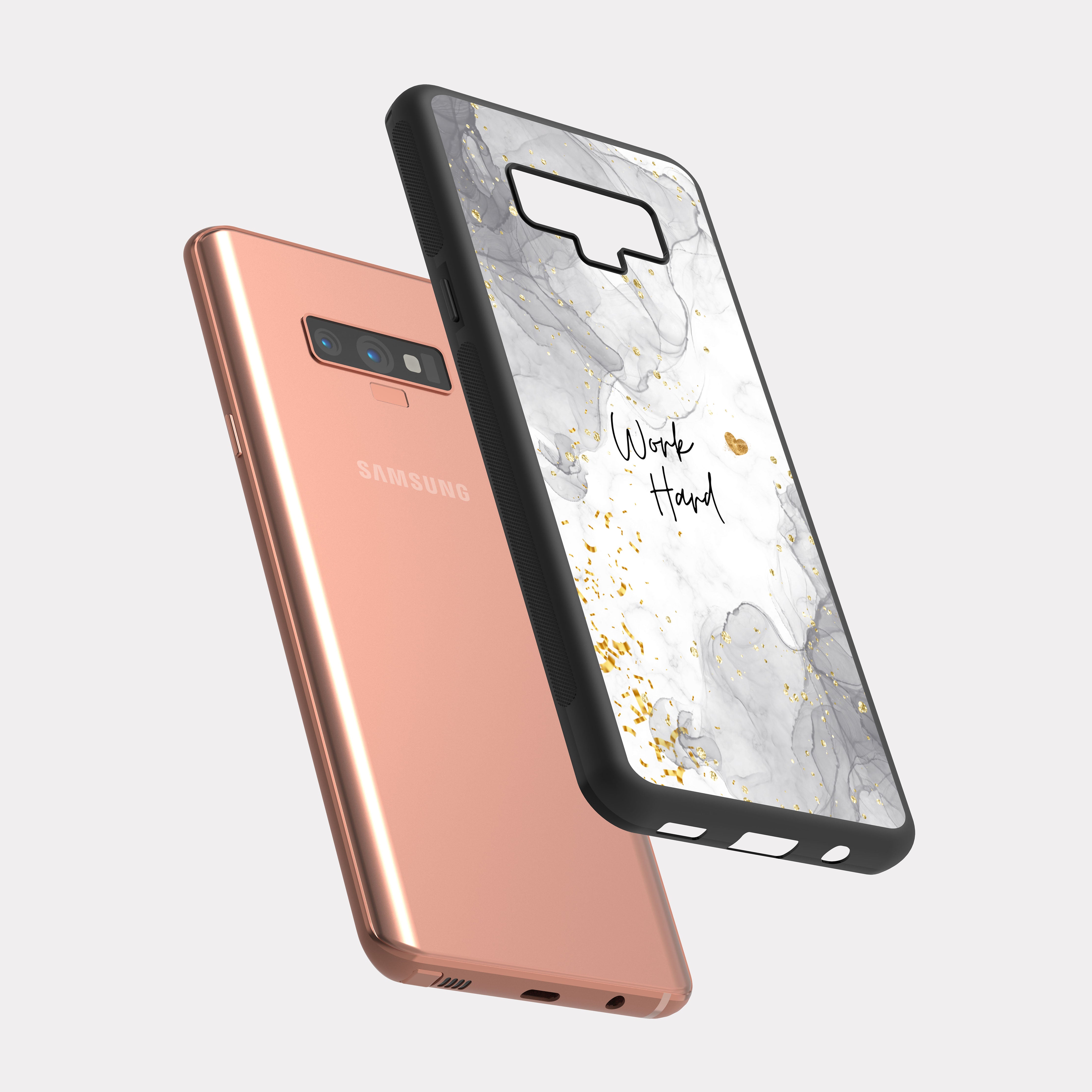 Samsung Galaxy Note 9 case cover English Quote Work Hard