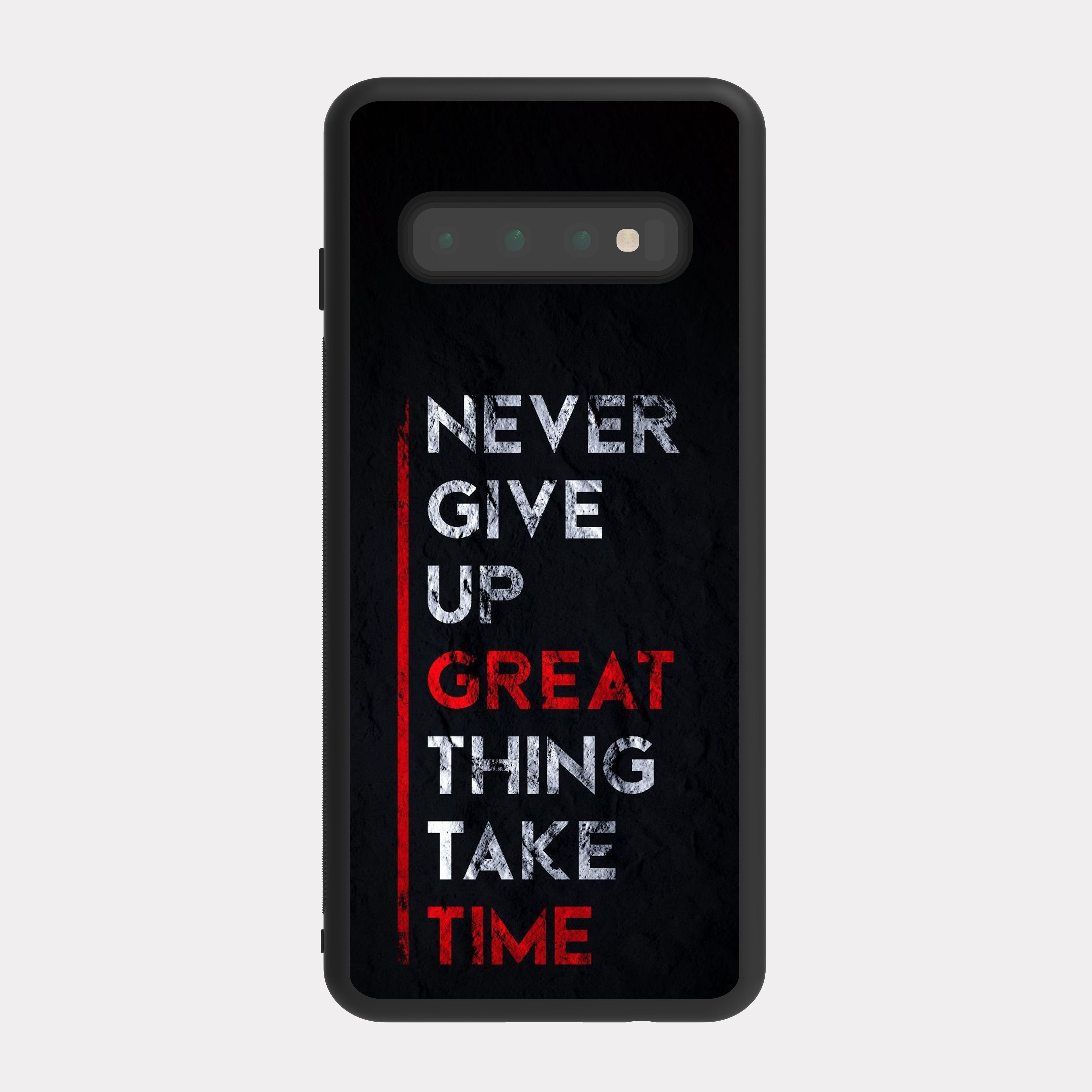 Samsung Galaxy S10 case cover English Quote Never Give Up Black