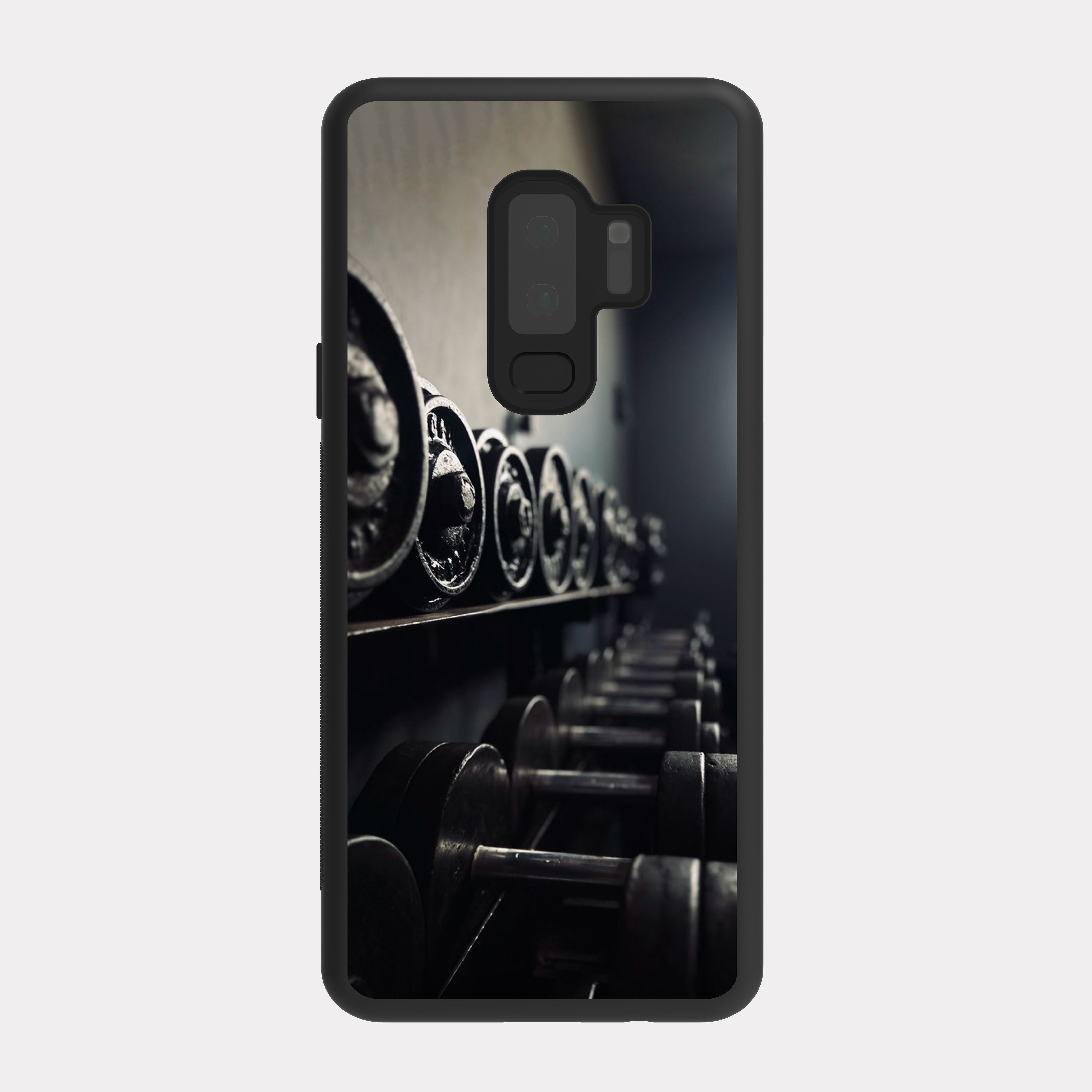 Samsung Galaxy S9 Plus case cover Rows Of Dumbbells Grey