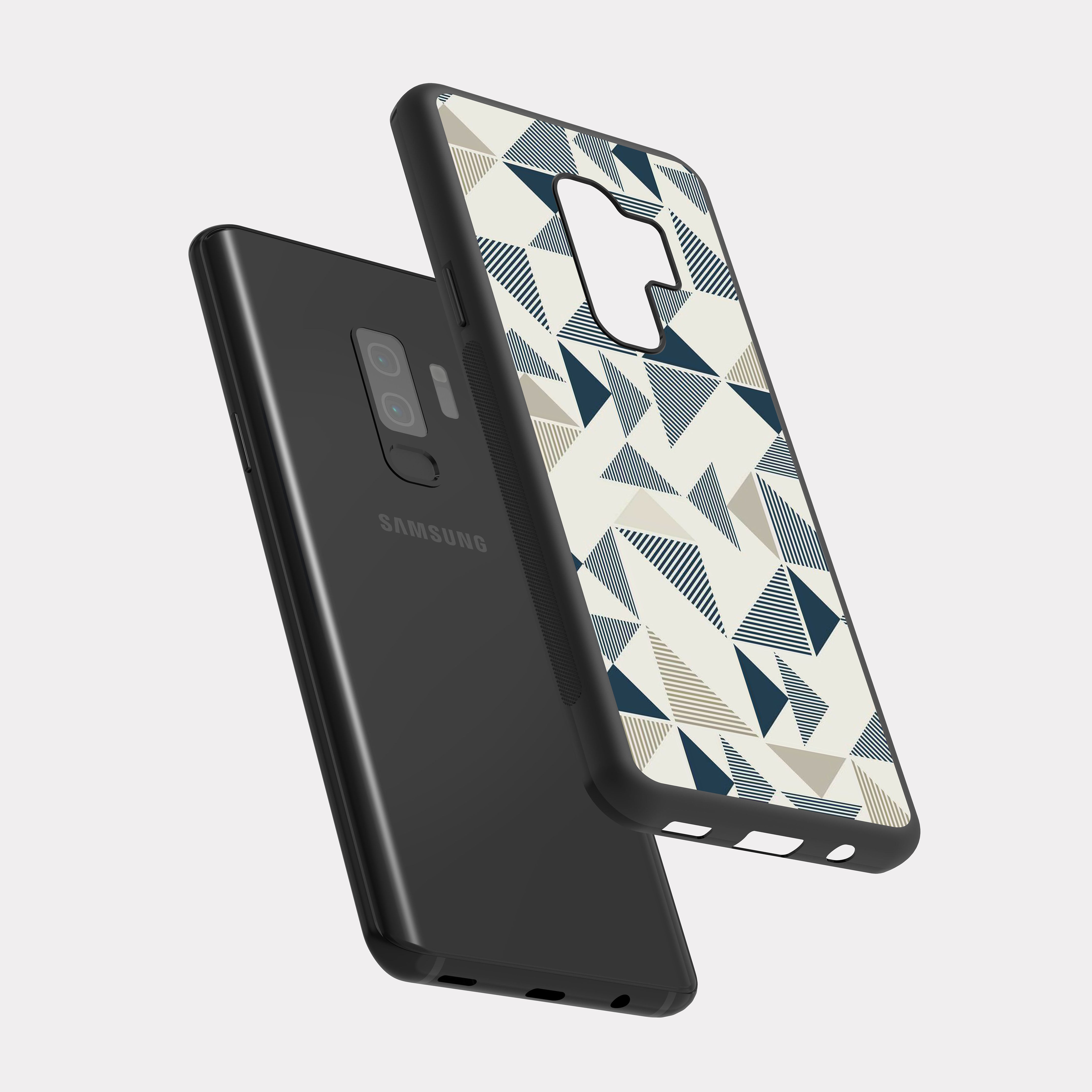 Samsung Galaxy S9 Plus case cover Triangles Pattern Beige