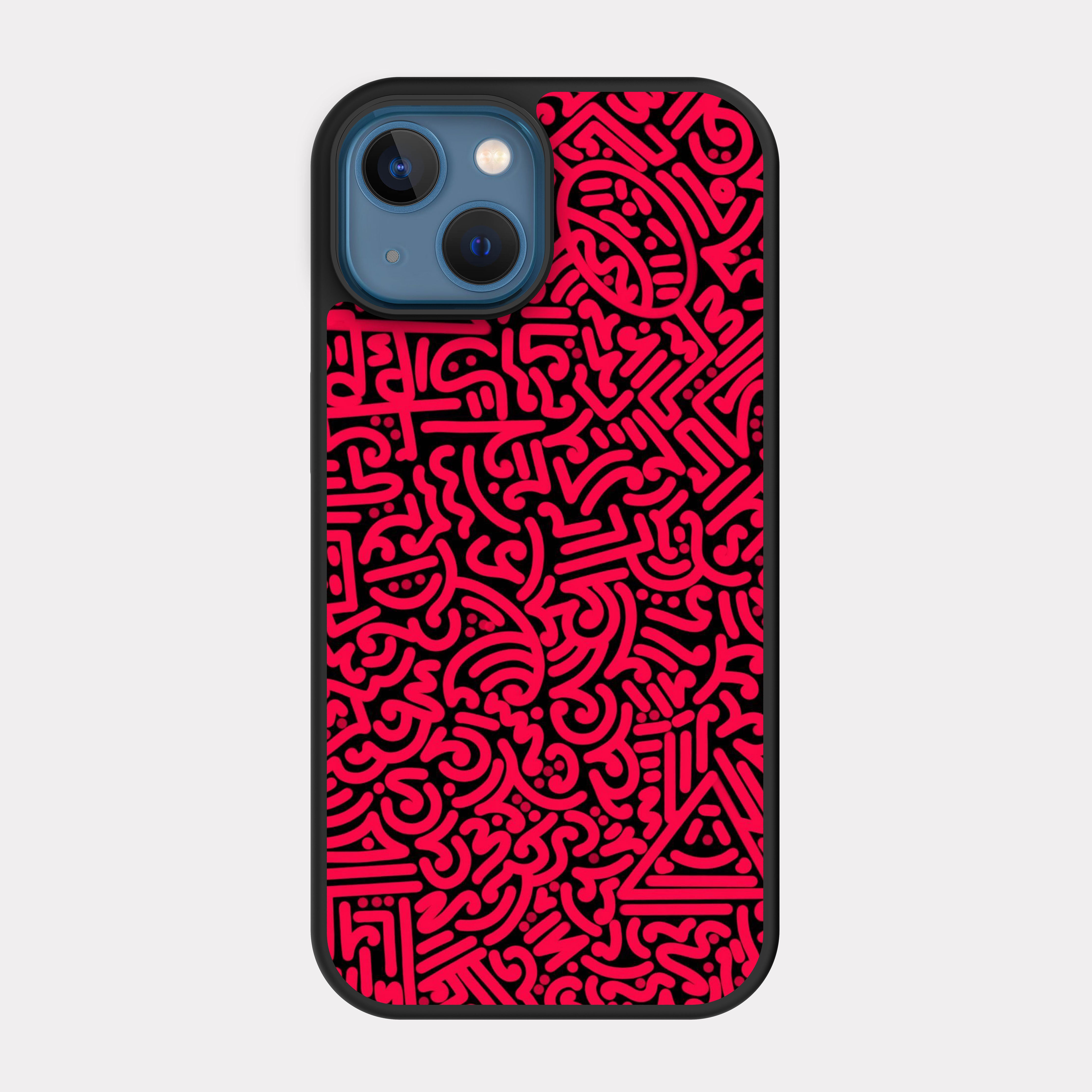 iPhone 13 case cover Pattern Abstract Drawing Red