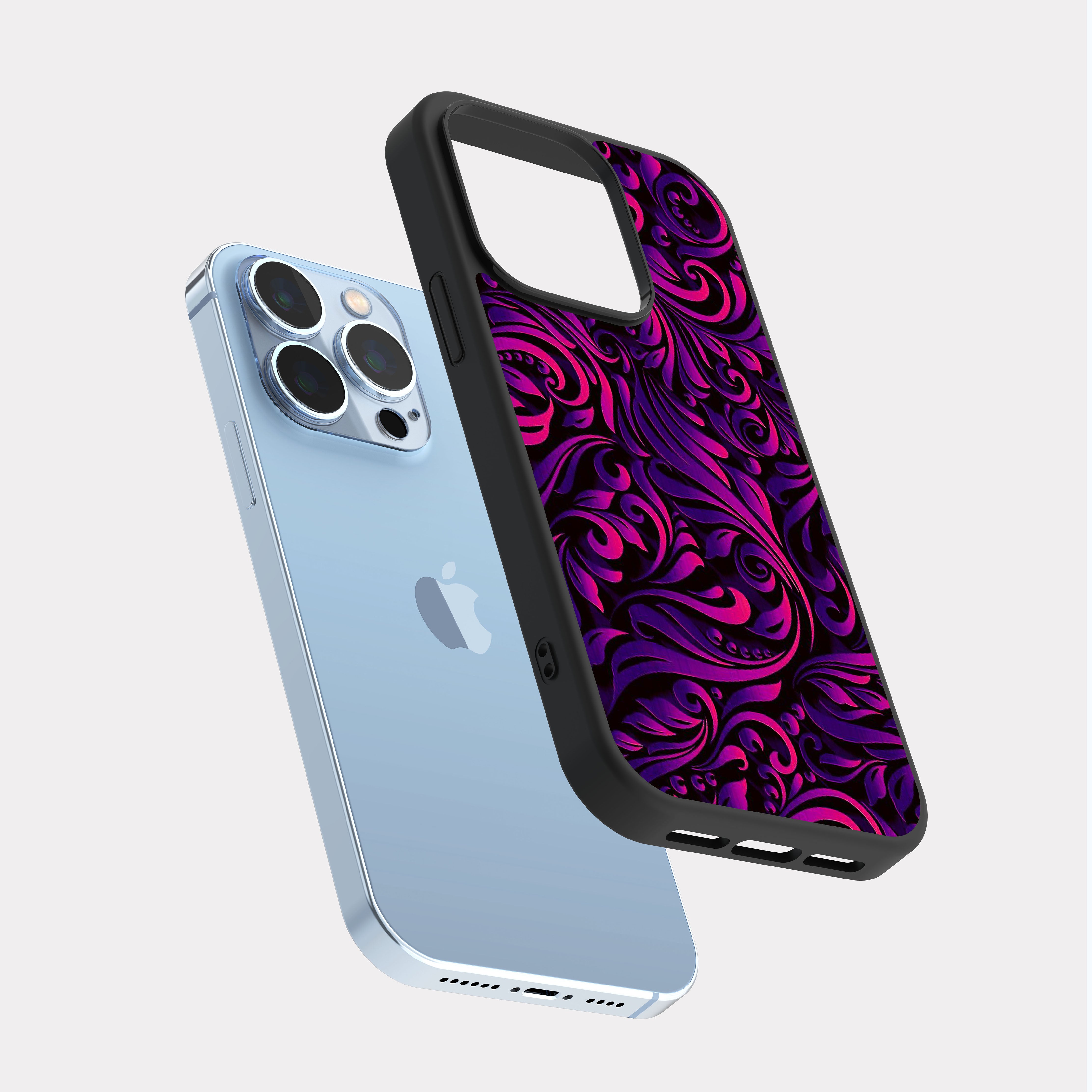 iPhone 13 Pro case cover Mandala Art Purple Pink