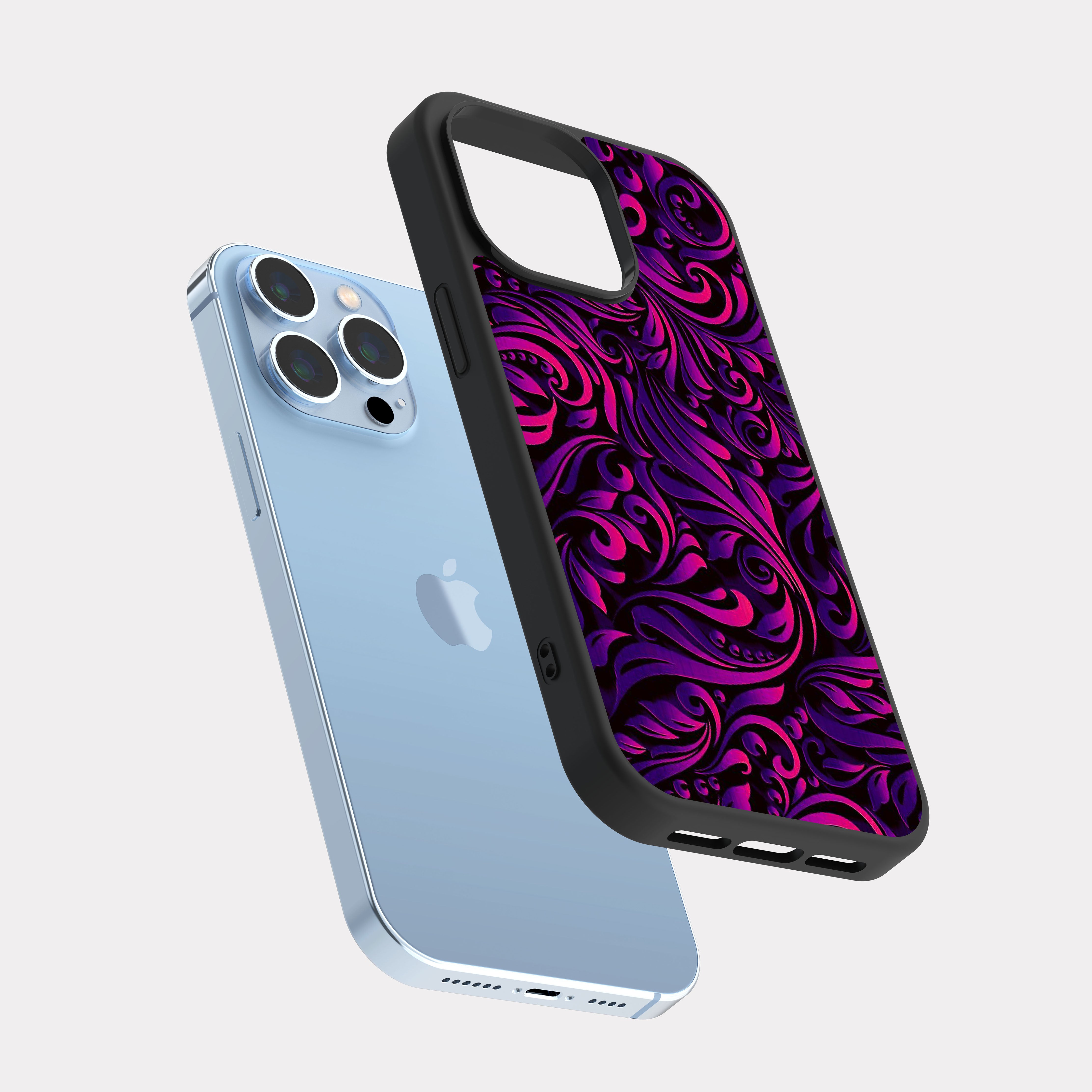 iPhone 13 Pro Max case cover Mandala Art Purple Pink