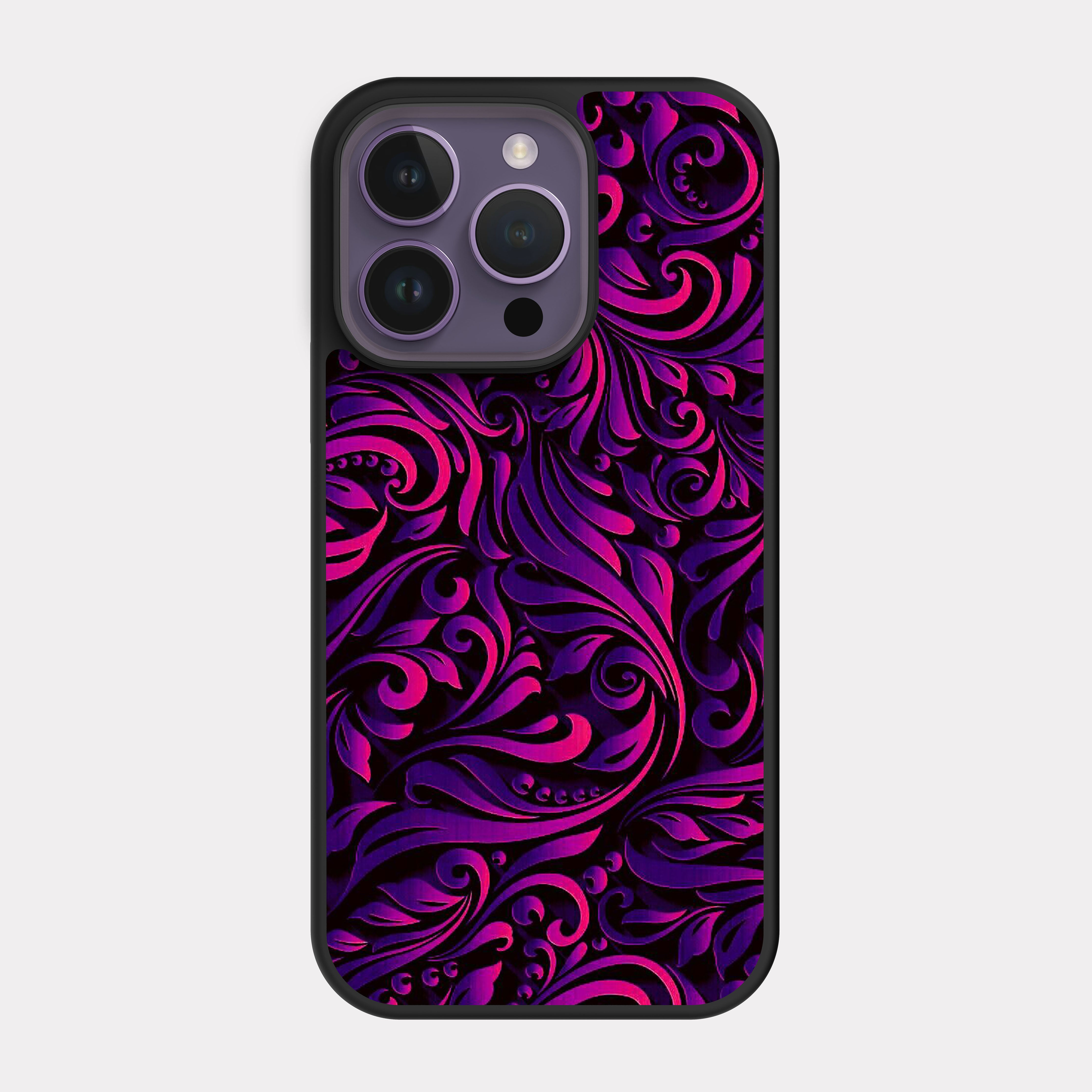 iPhone 14 Pro case cover Mandala Art Purple Pink