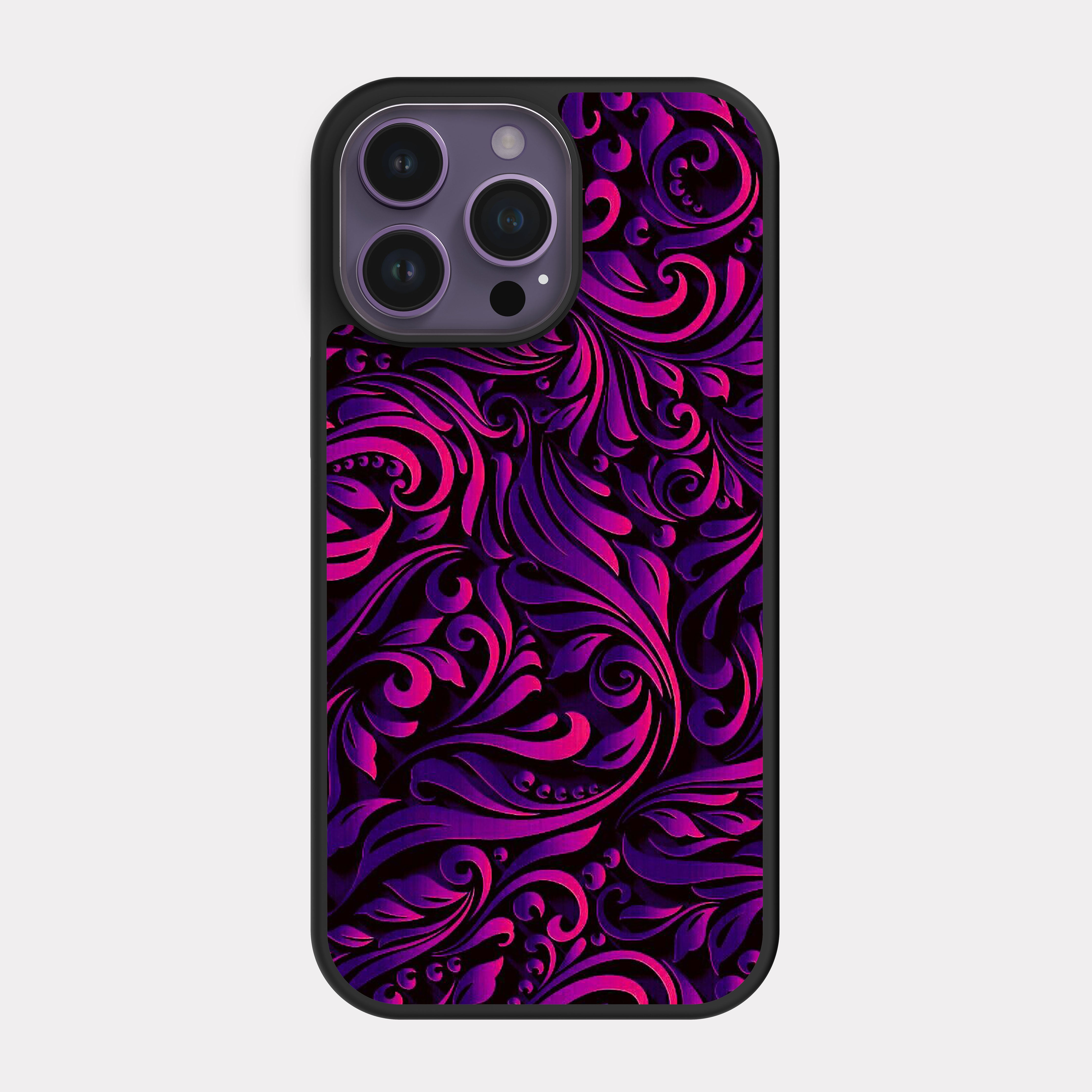 iPhone 14 Pro Max case cover Mandala Art Purple Pink