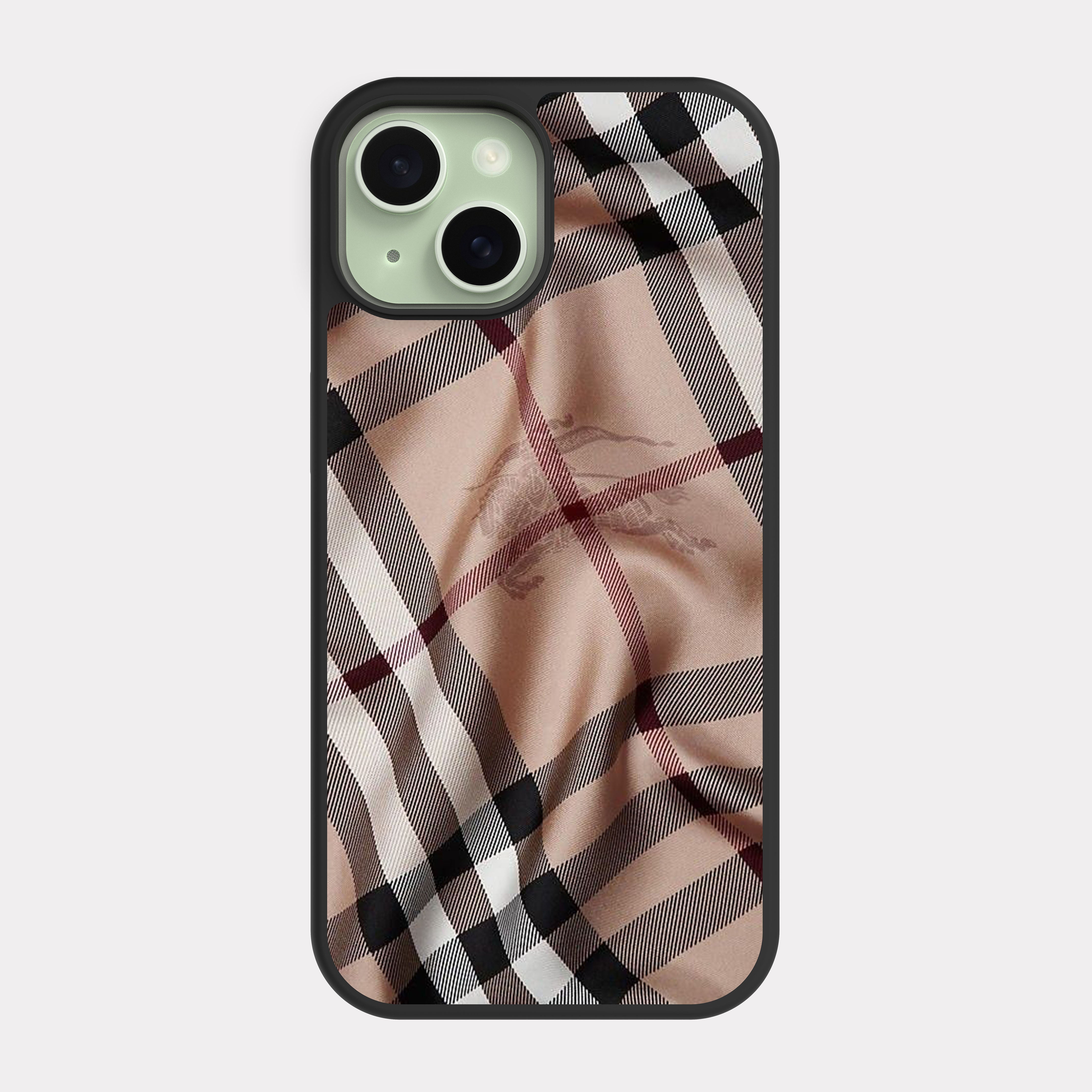 iPhone 15 case cover Burberry Beige and Black