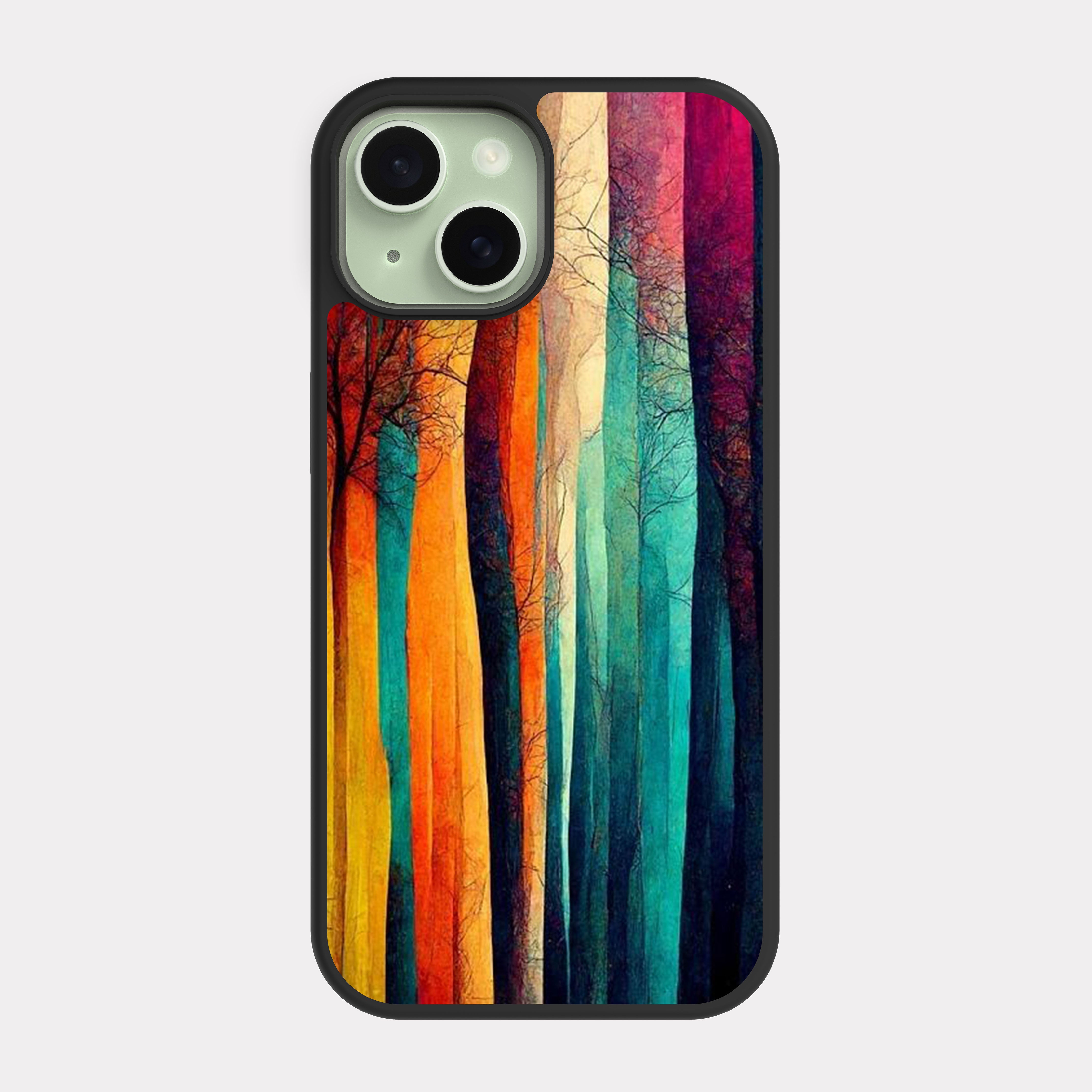 iPhone 15 case cover Abstract Drawing trees Multicolour