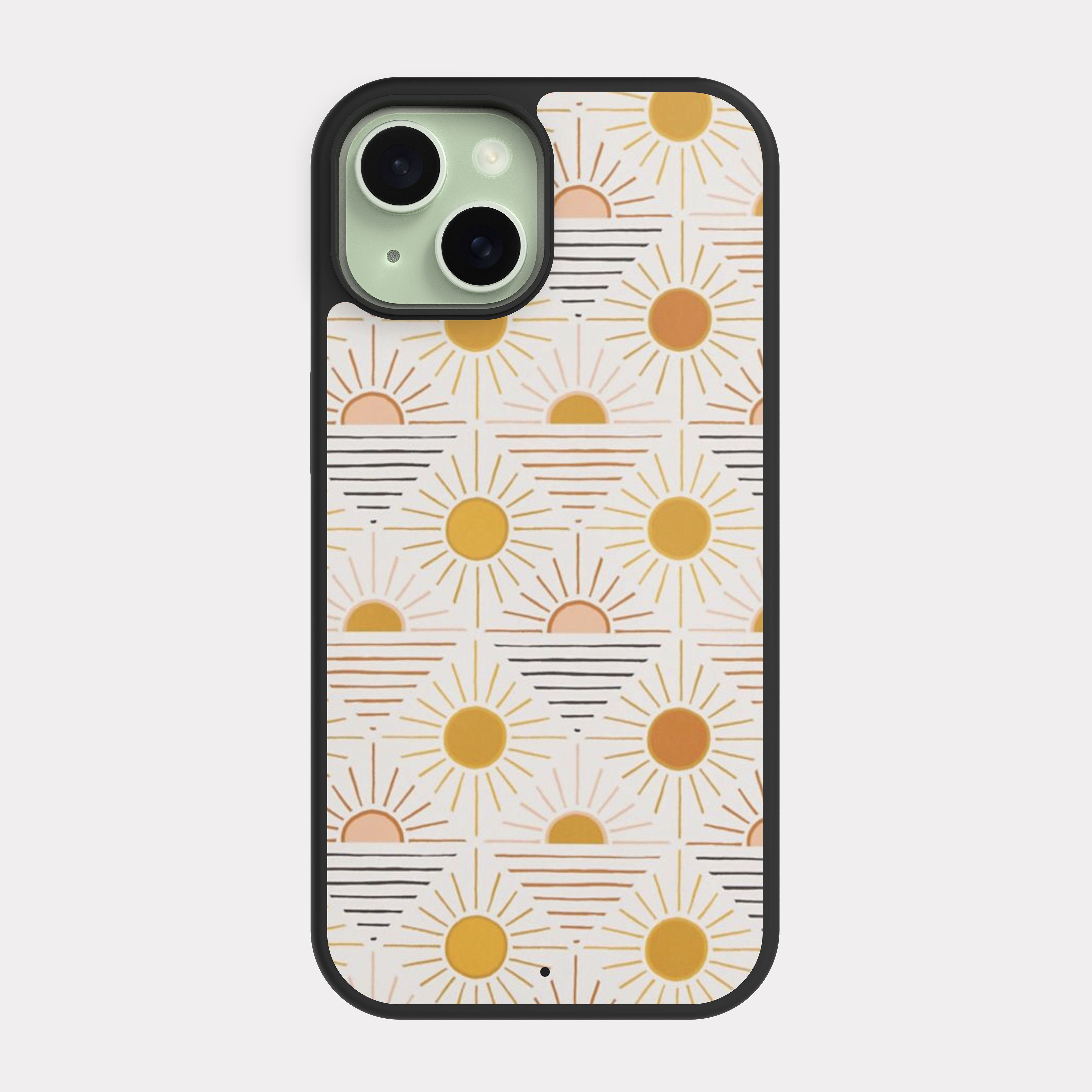 iPhone 15 case cover Sun pattern Orange