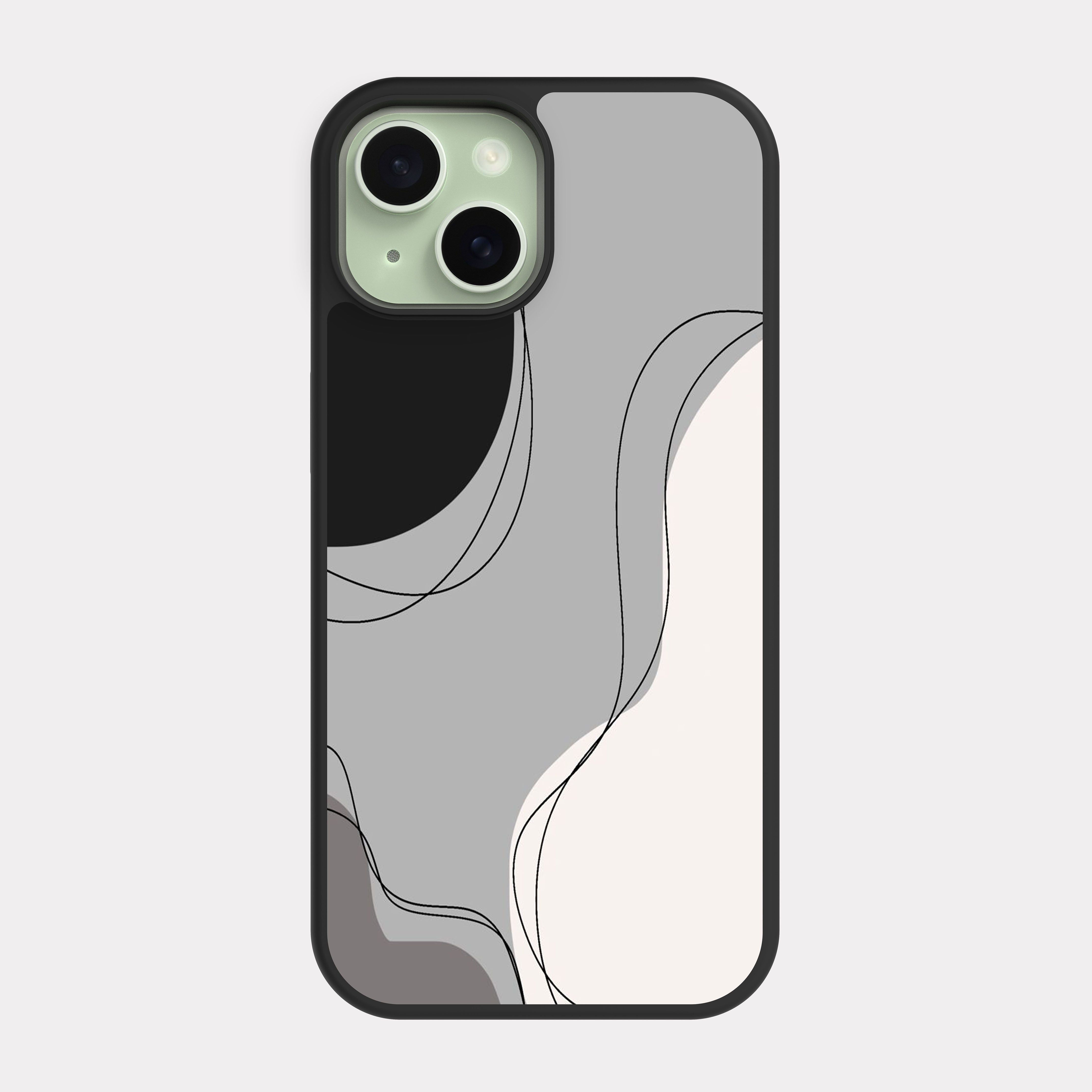 iPhone 15 case cover Abstract Drawing Black