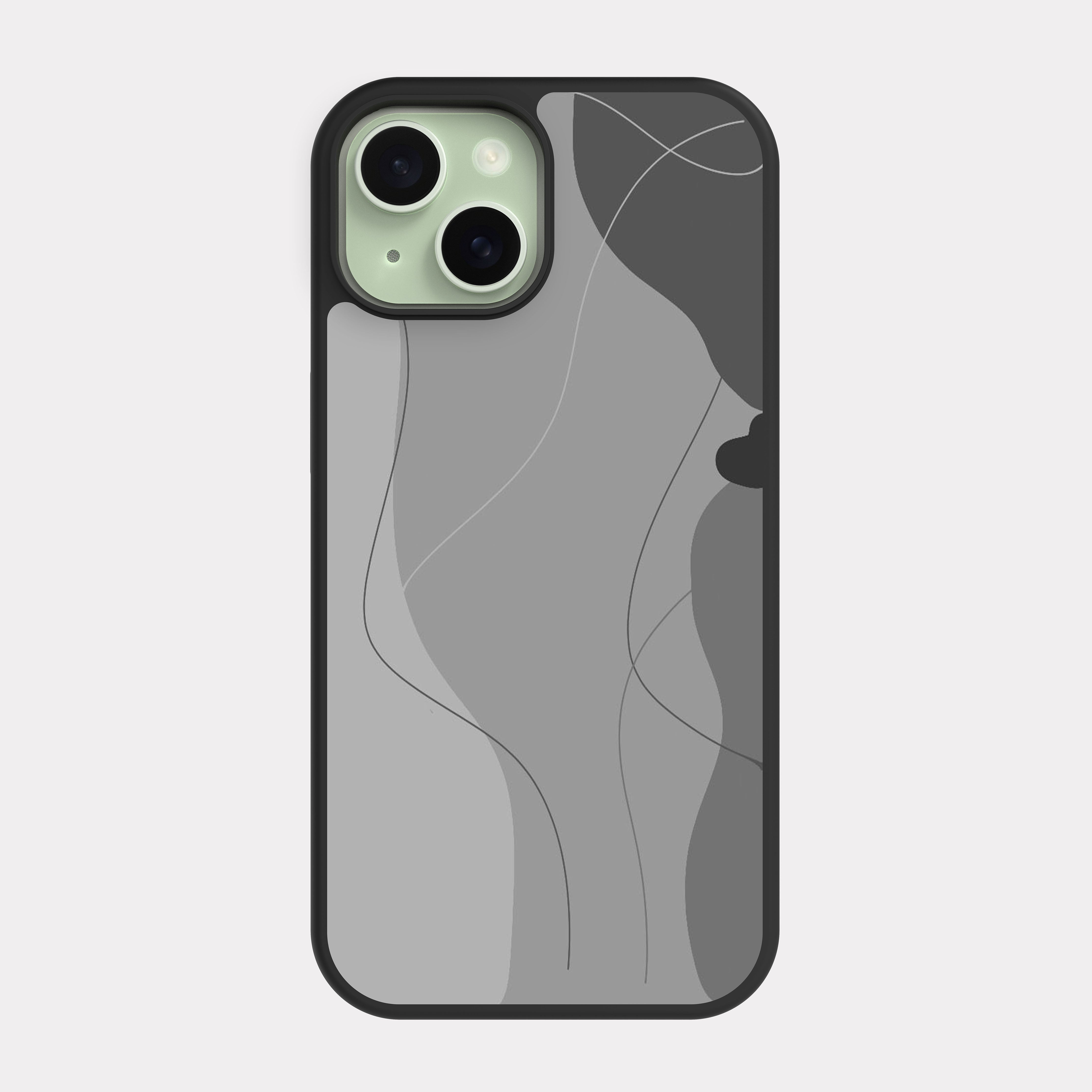 iPhone 15 case cover Grey Abstract Drawing