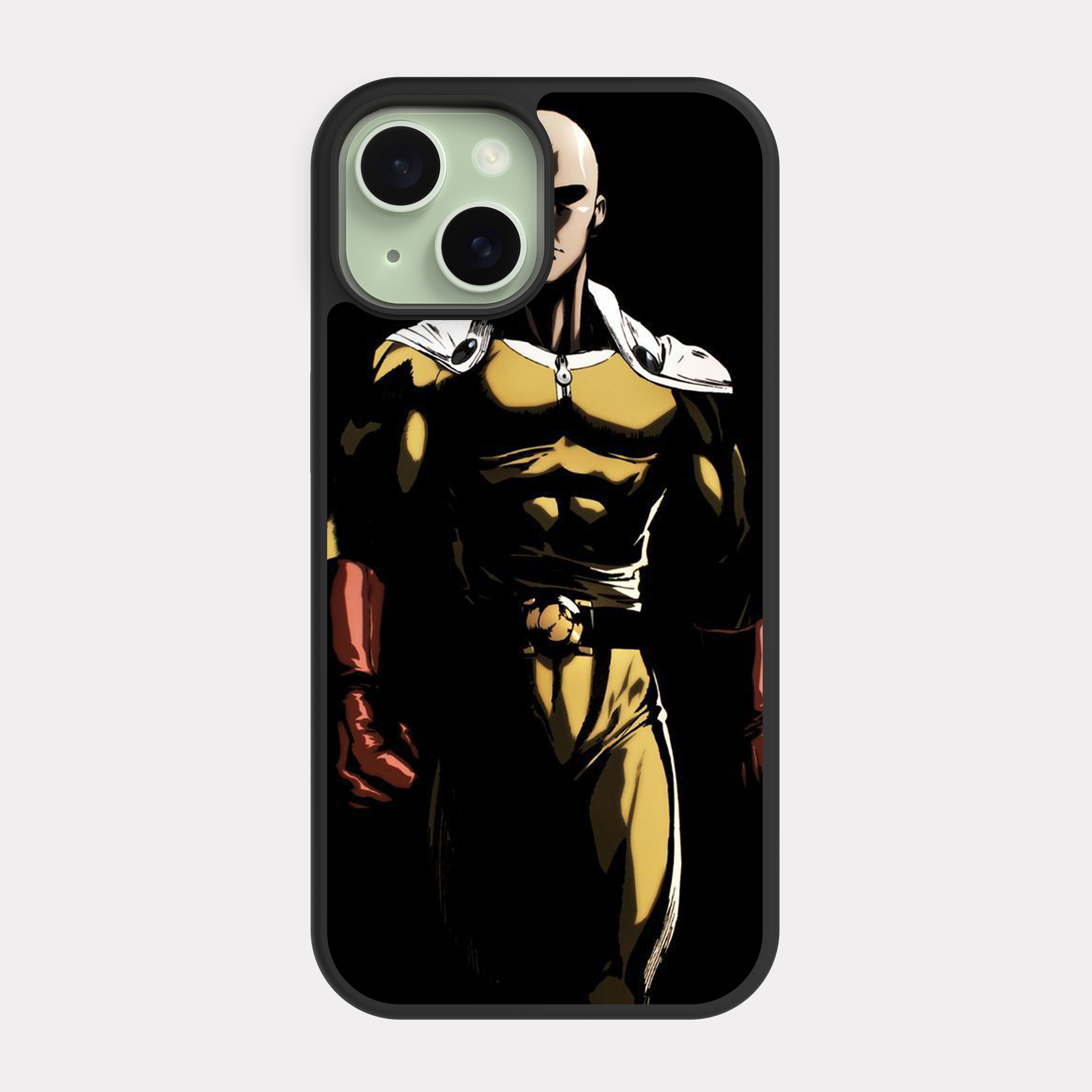 iPhone 15 case cover One Punch Man Saitama Black