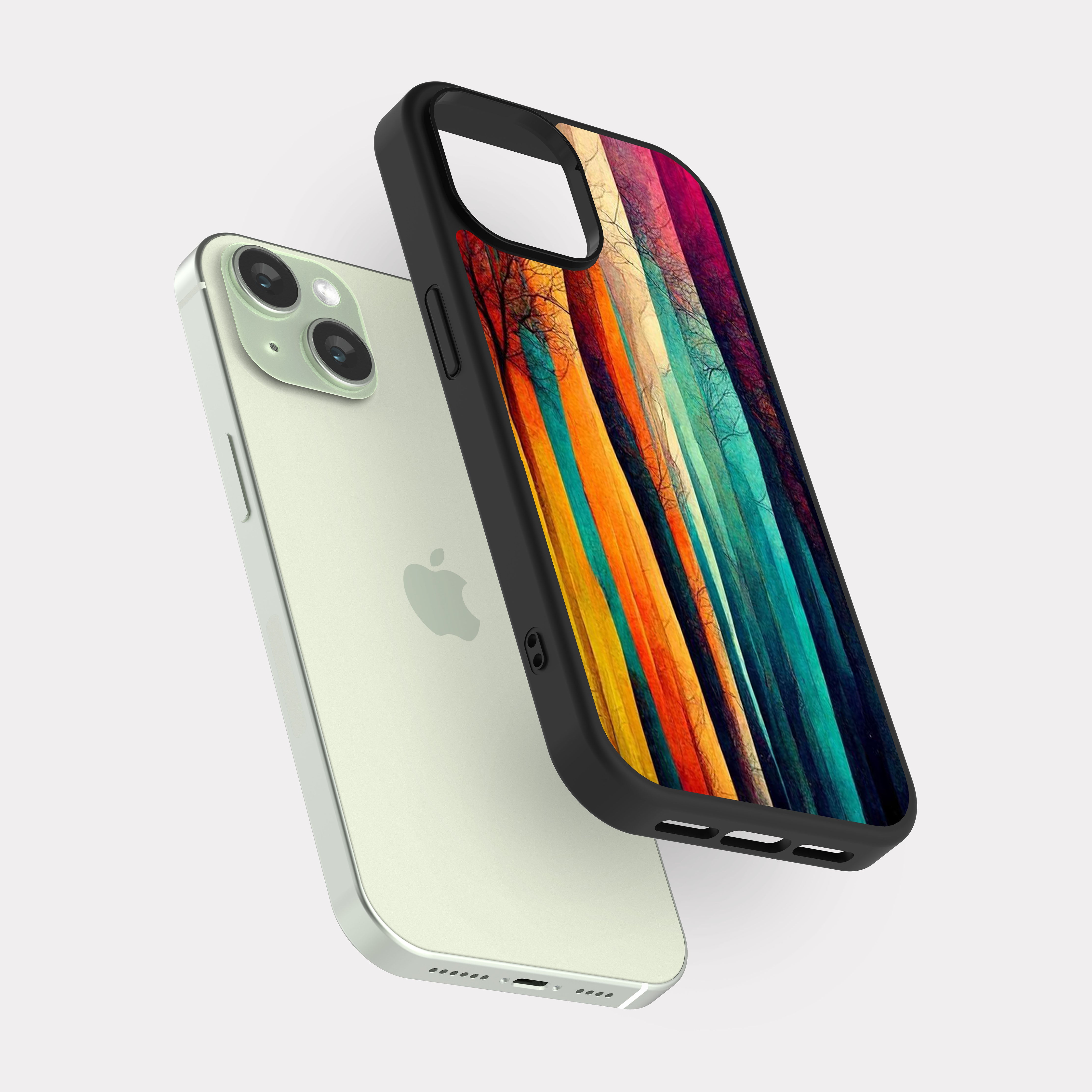 iPhone 15 case cover Abstract Drawing trees Multicolour