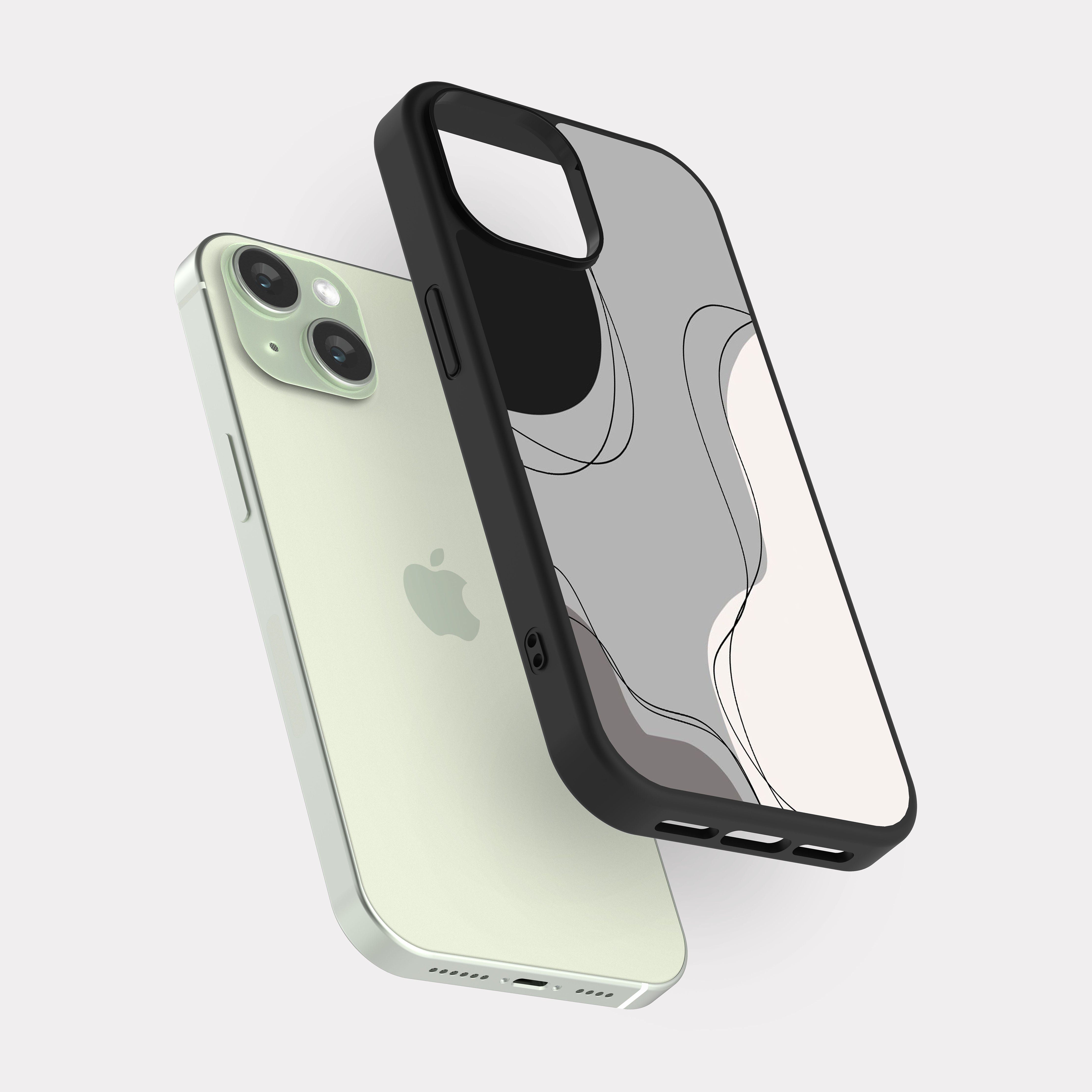 iPhone 15 case cover Abstract Drawing Black