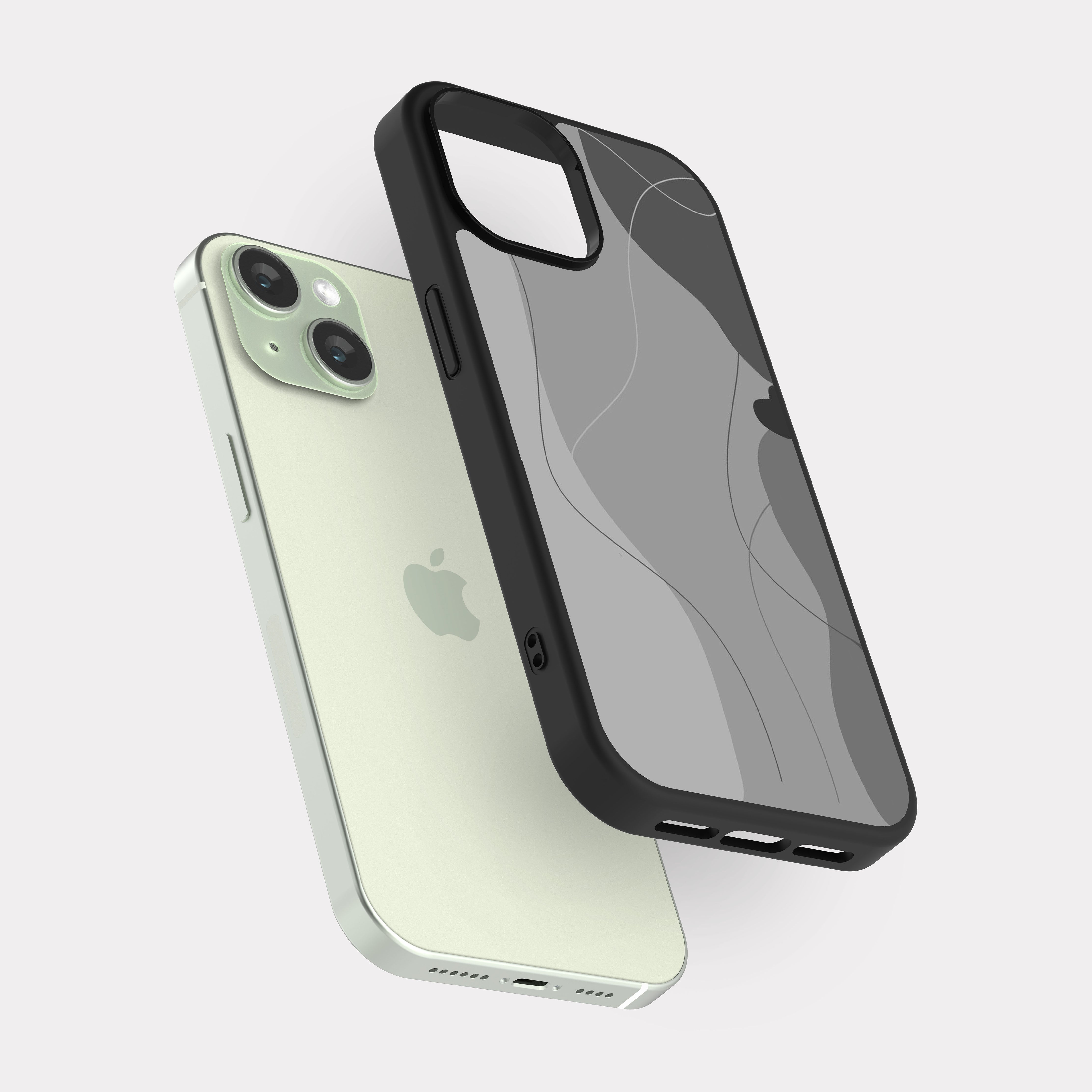 iPhone 15 case cover Grey Abstract Drawing