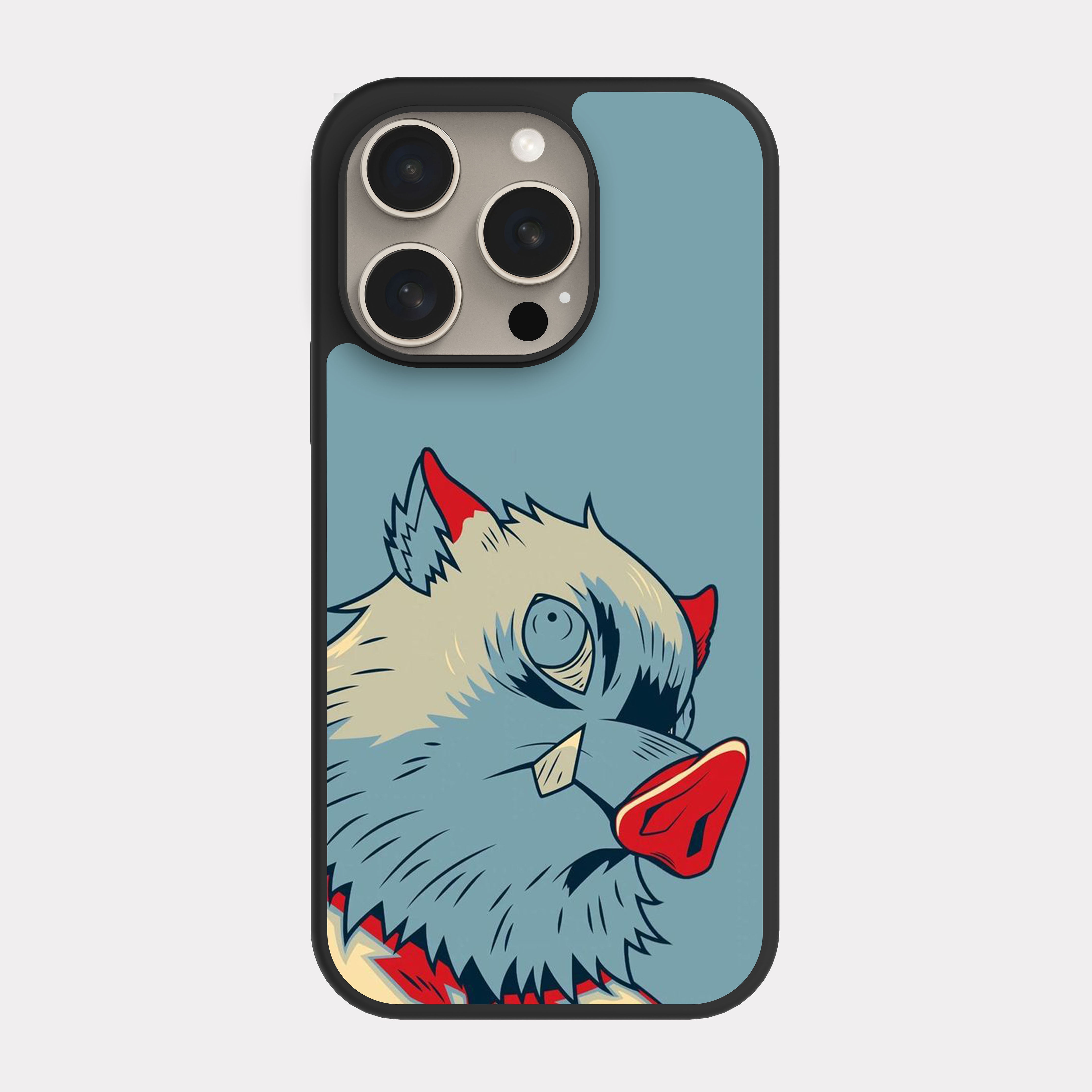 iPhone 15 Pro case cover Demon Slayer Kimetsu No inosuke  Cyan