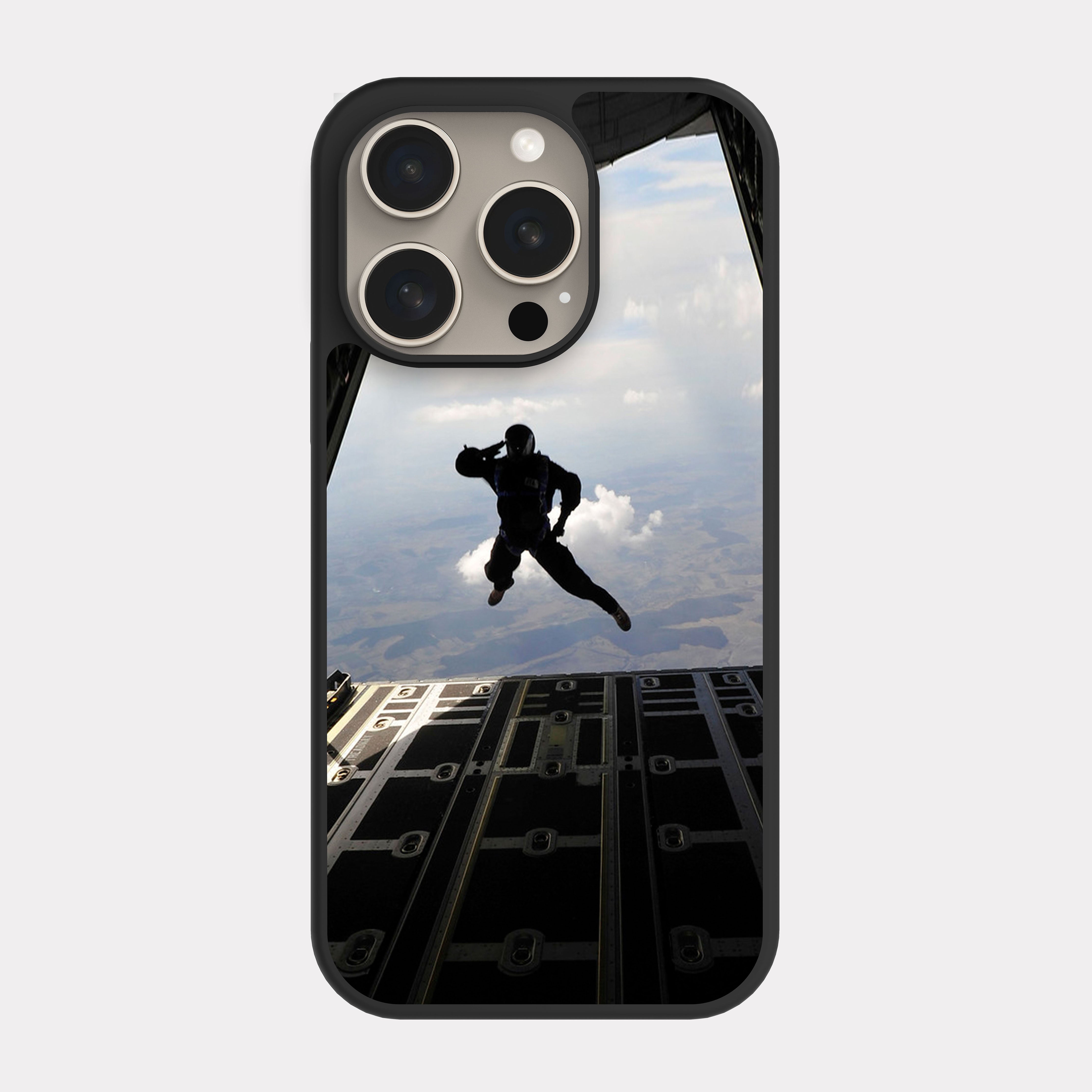 iPhone 15 Pro case cover Military Pilot Paratrooper White