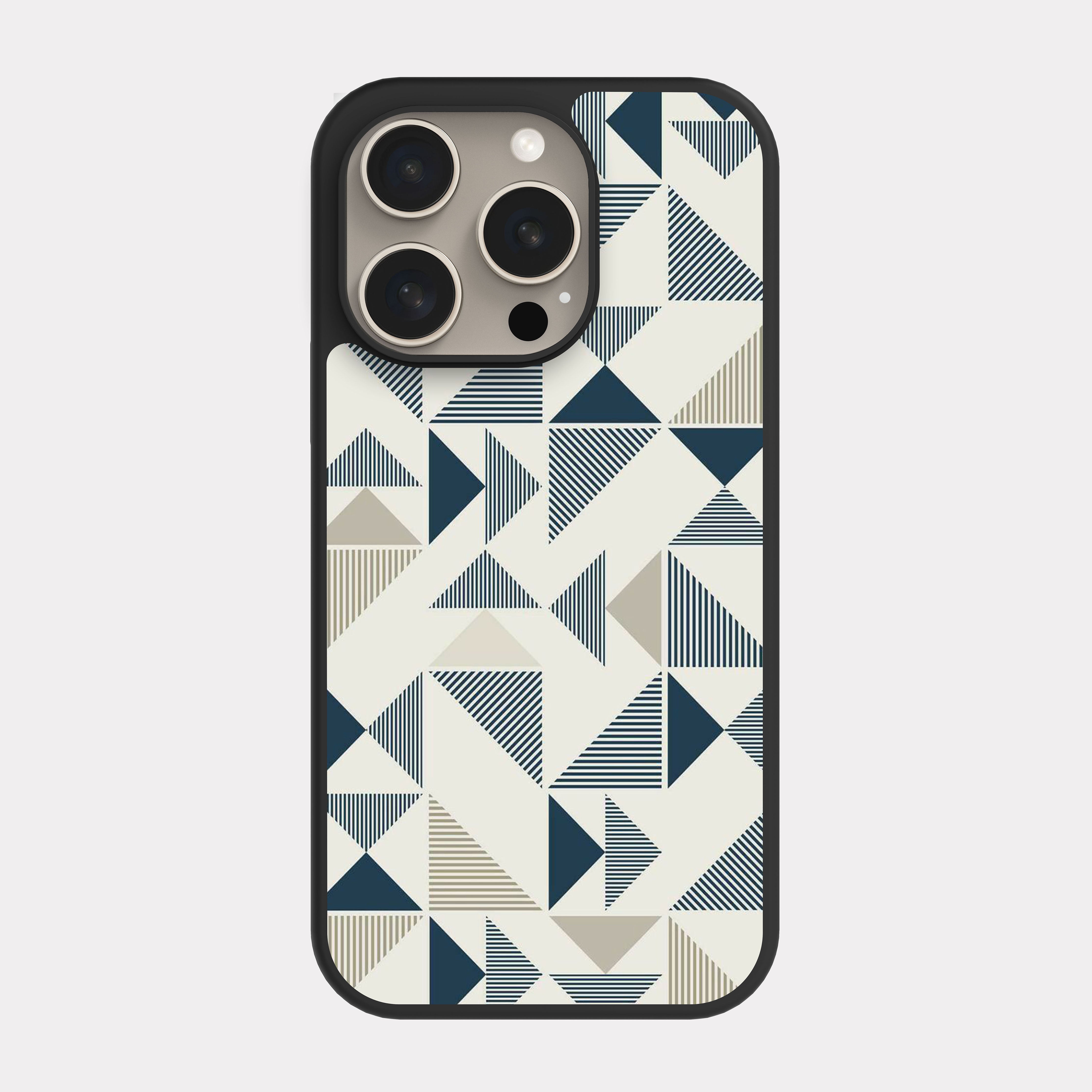 iPhone 15 Pro case cover Triangles Pattern Beige