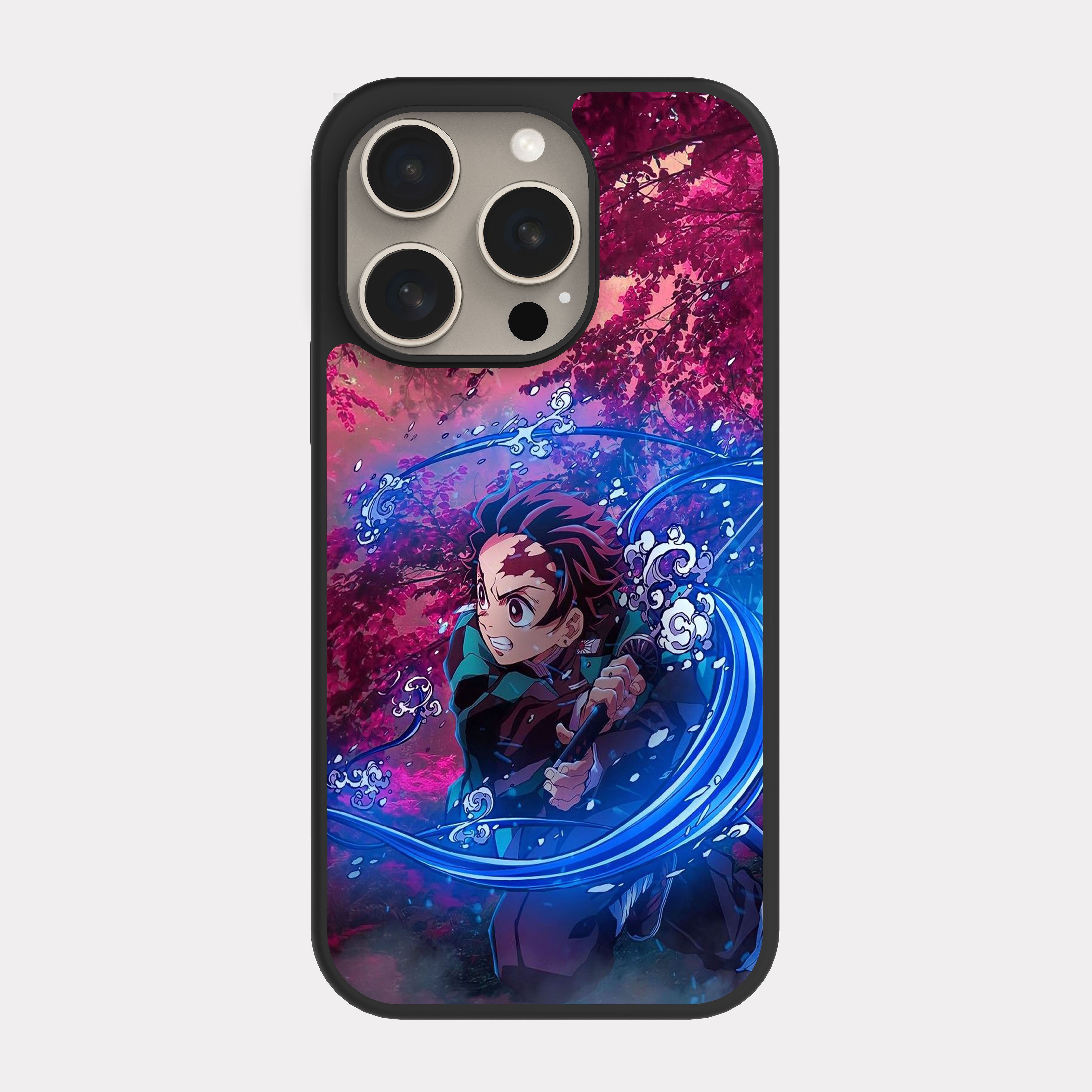 iPhone 15 Pro case cover Demon Slayer Kimetsu No Tanjiro Pink