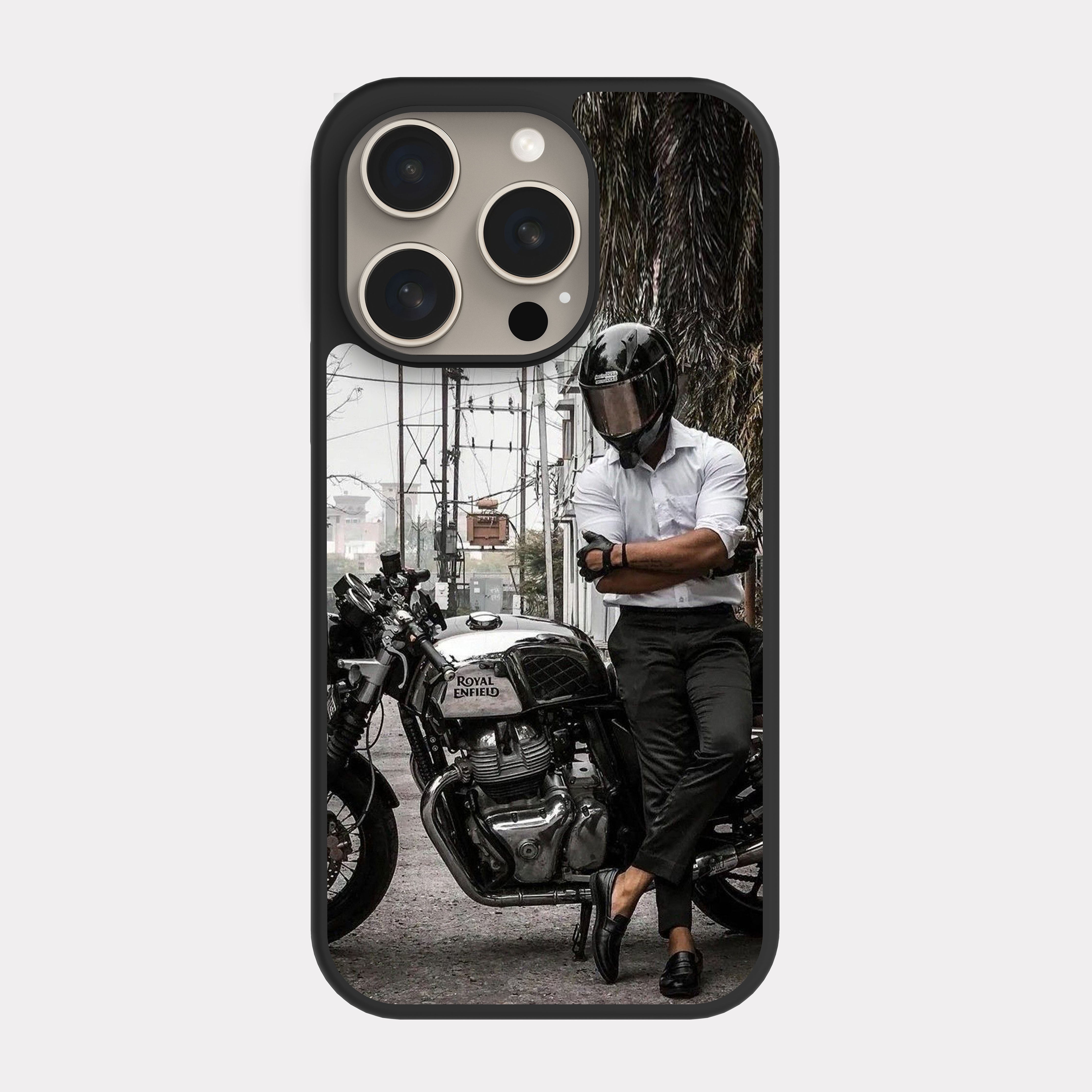 iPhone 15 Pro case cover Royal Enfield Motorcycles White