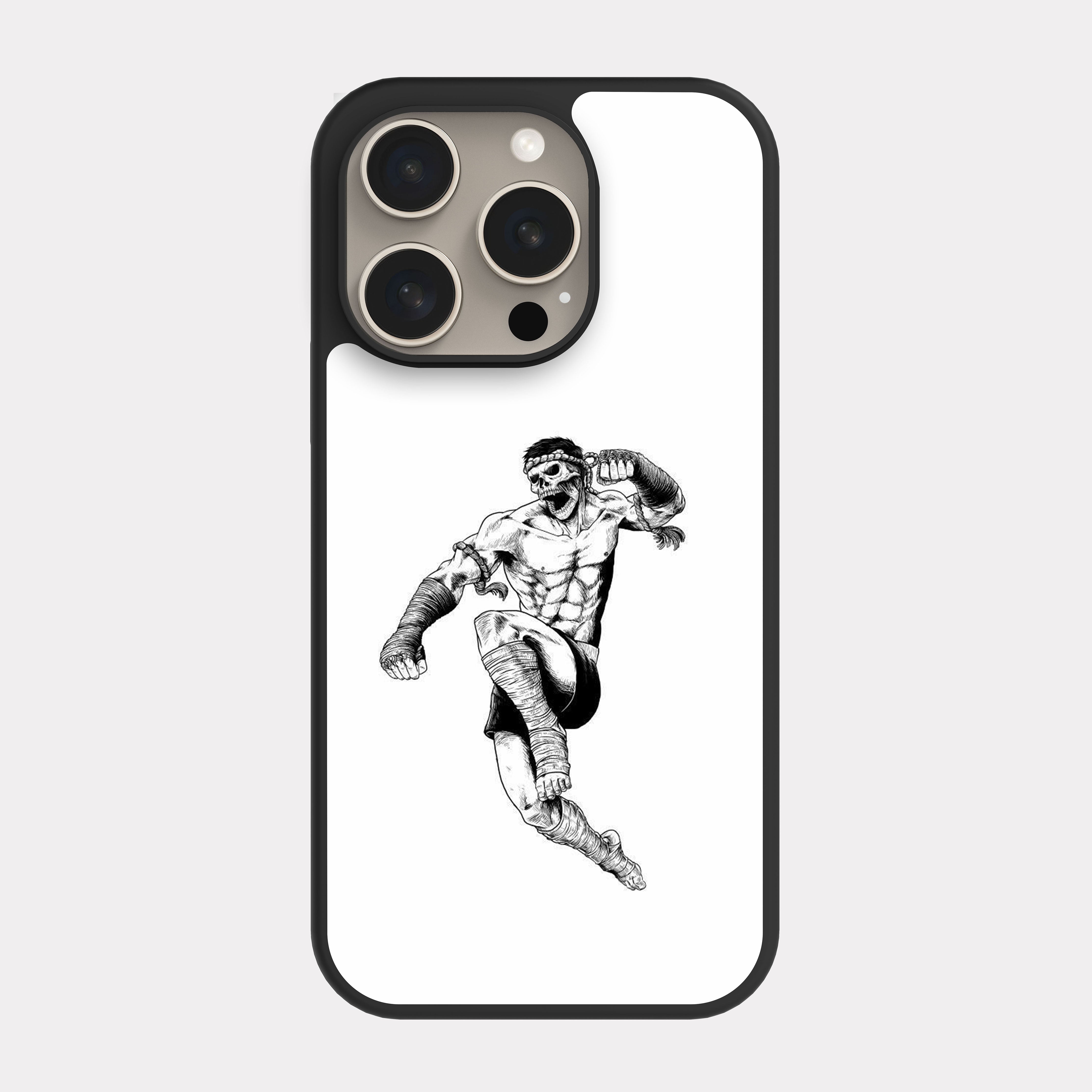 iPhone 15 Pro case cover Muay Thai Figther White