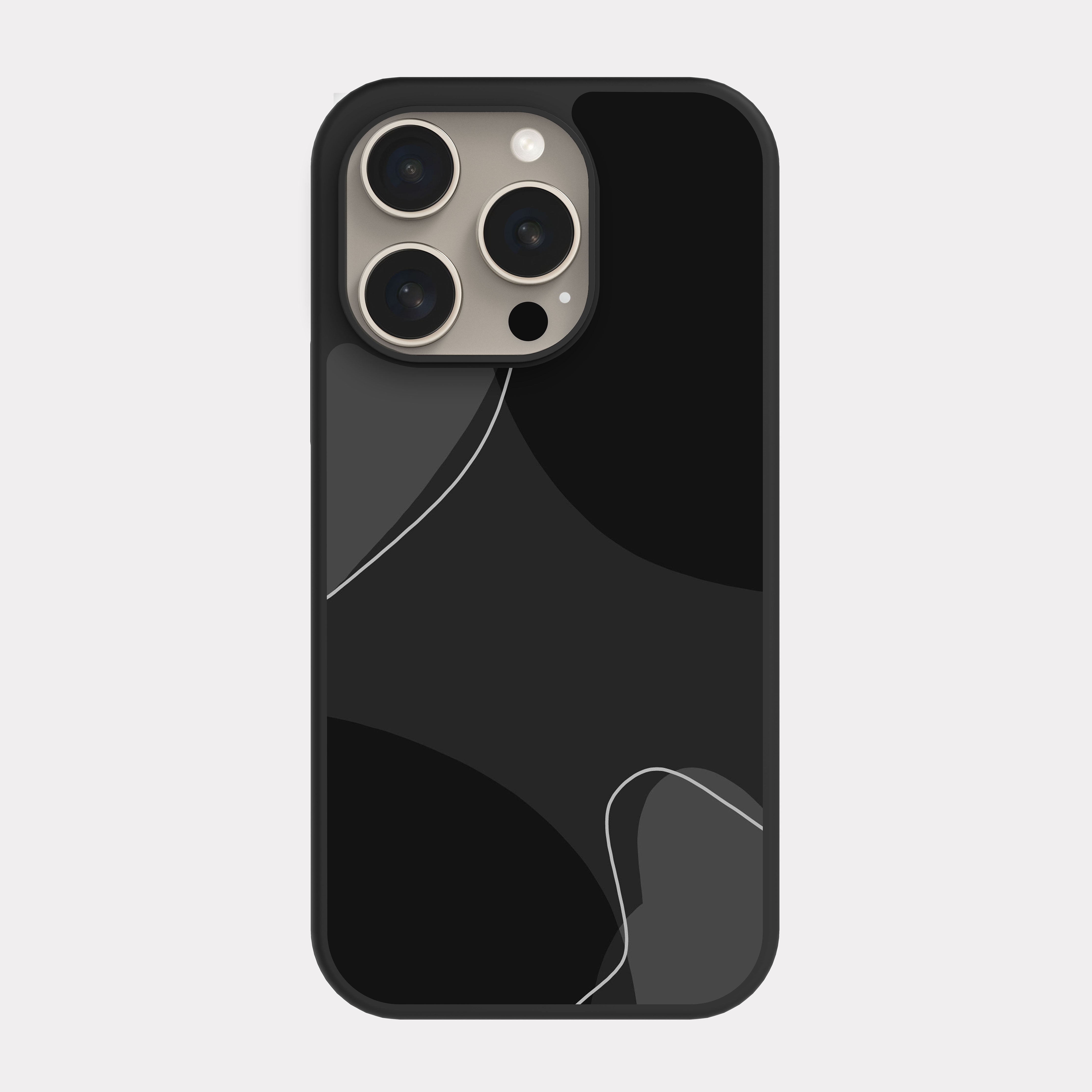 iPhone 15 Pro case cover Abstract Drawing Grey Black