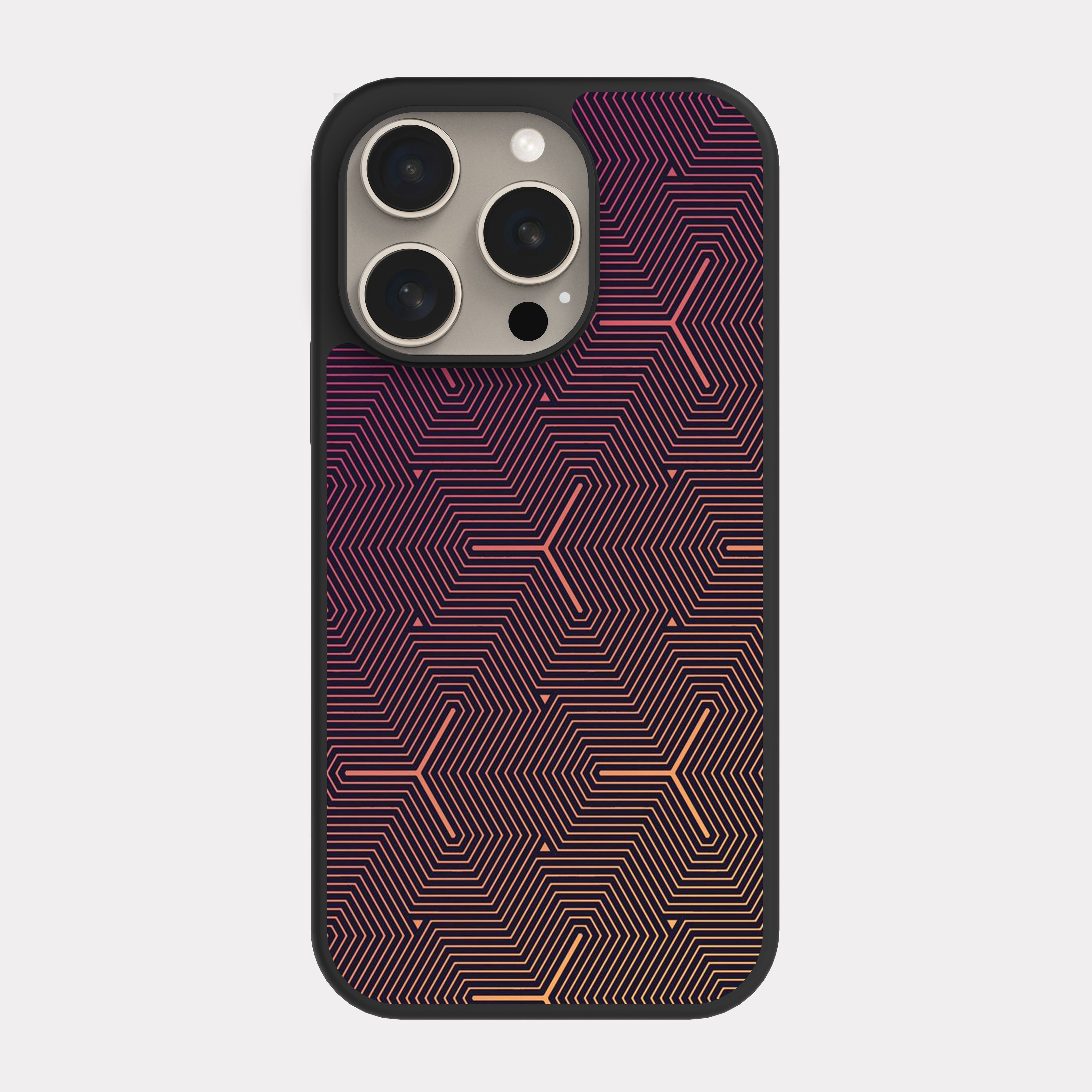 iPhone 15 Pro case cover Abstract Geometric Pattern Pink
