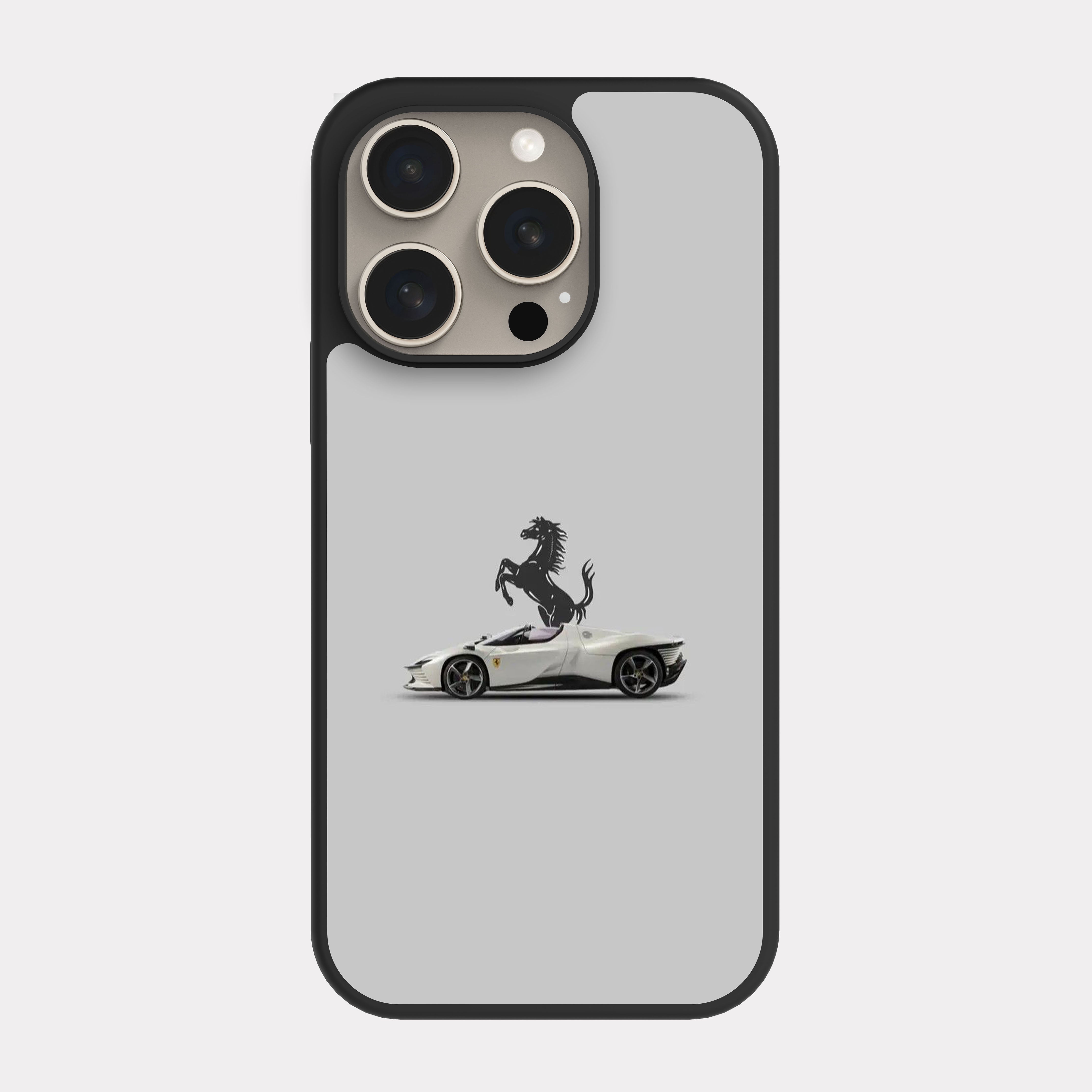 iPhone 15 Pro case cover Ferrari SF90 Stradale Grey