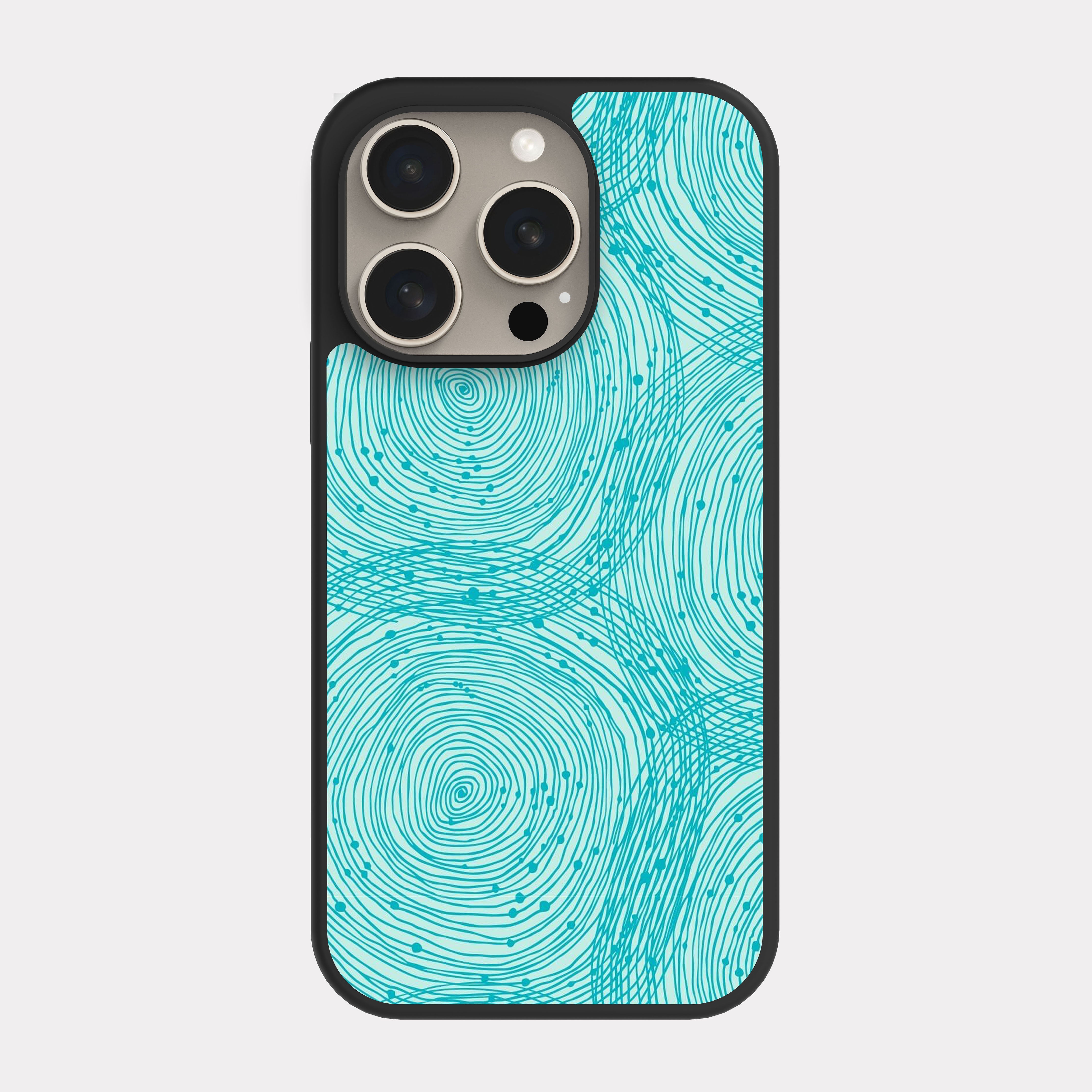 iPhone 15 Pro case cover Circles pattern Blue