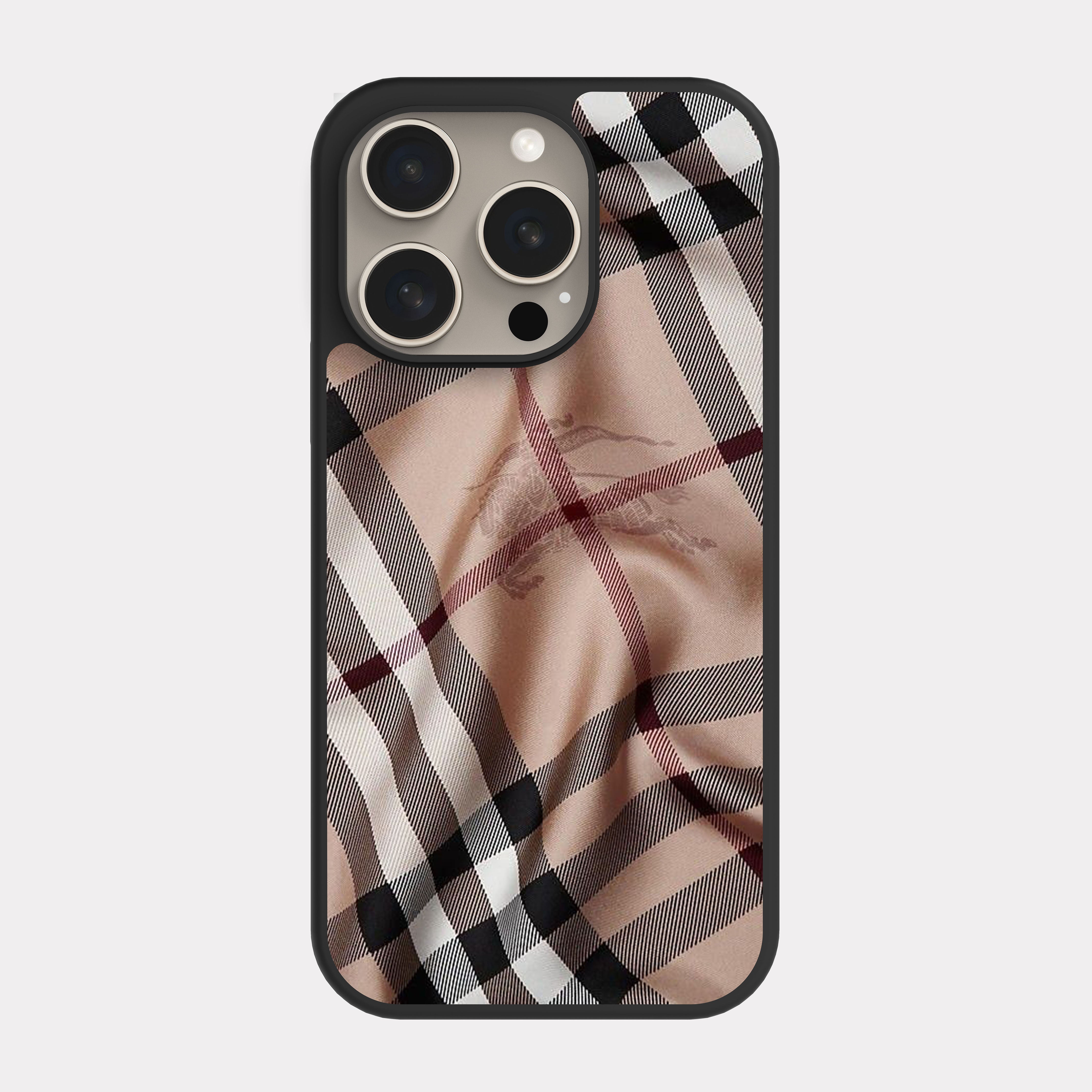 iPhone 15 Pro case cover Burberry Beige and Black