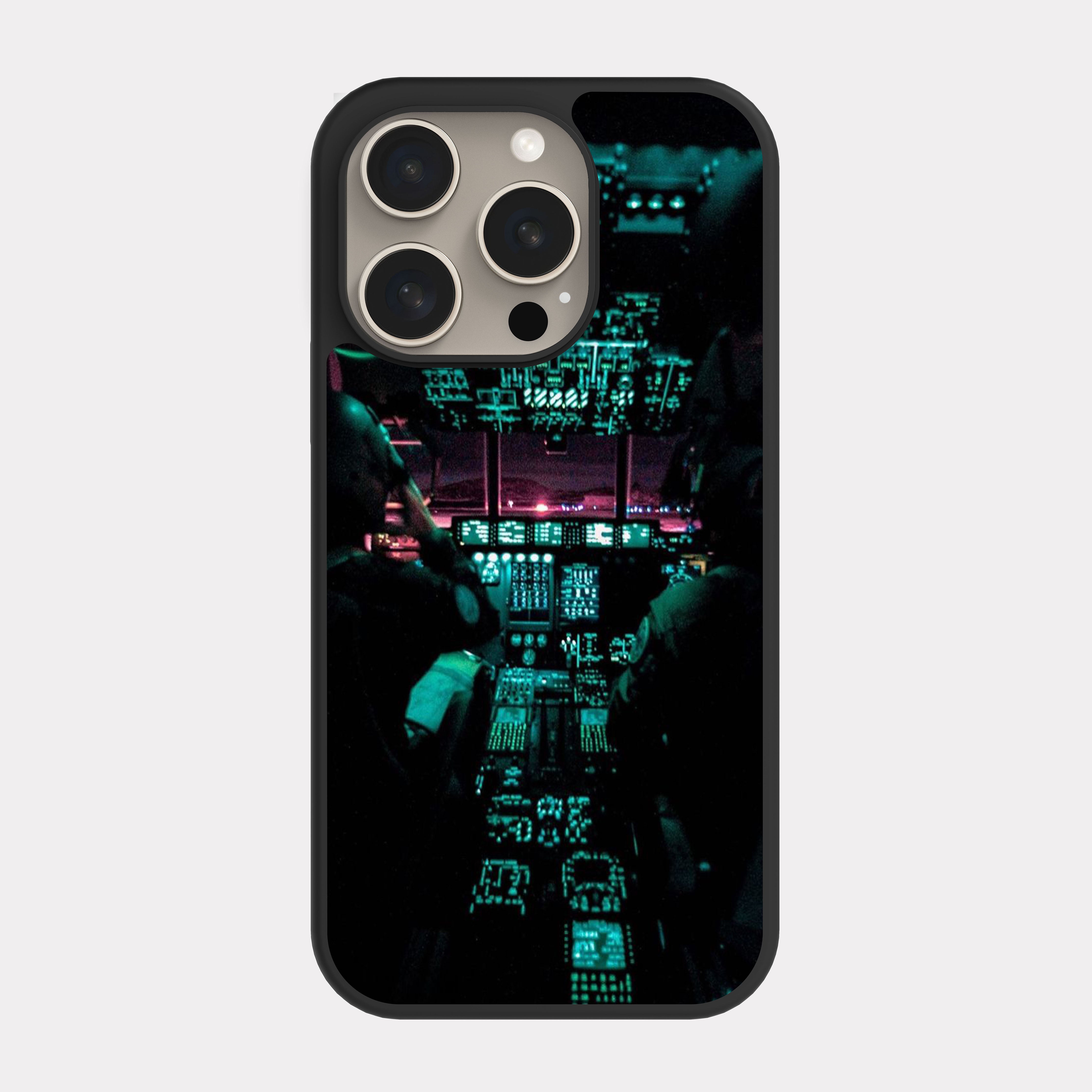 iPhone 15 Pro case cover Helicopter Cockpit Cyan