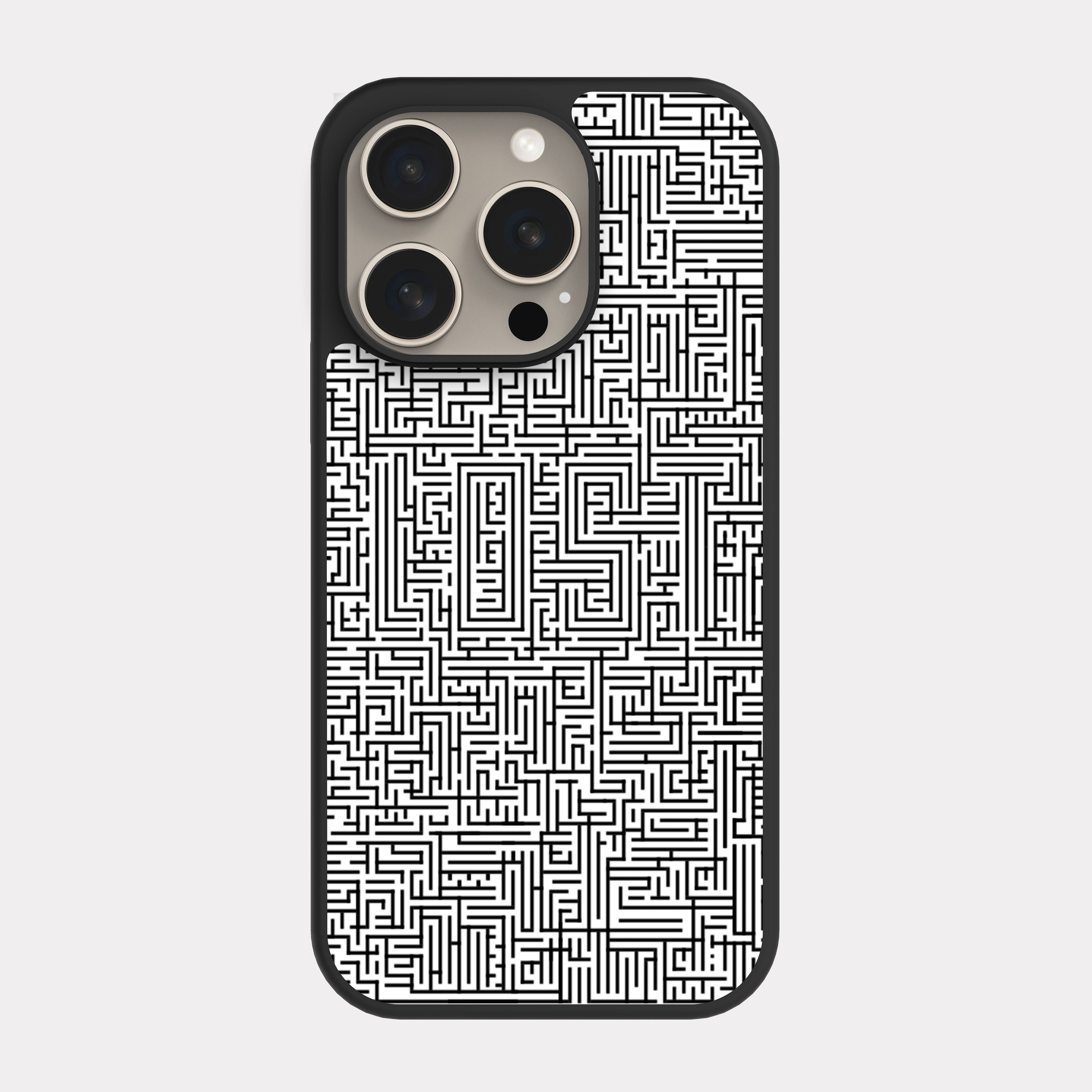 iPhone 15 Pro case cover Square Texture Pattern White
