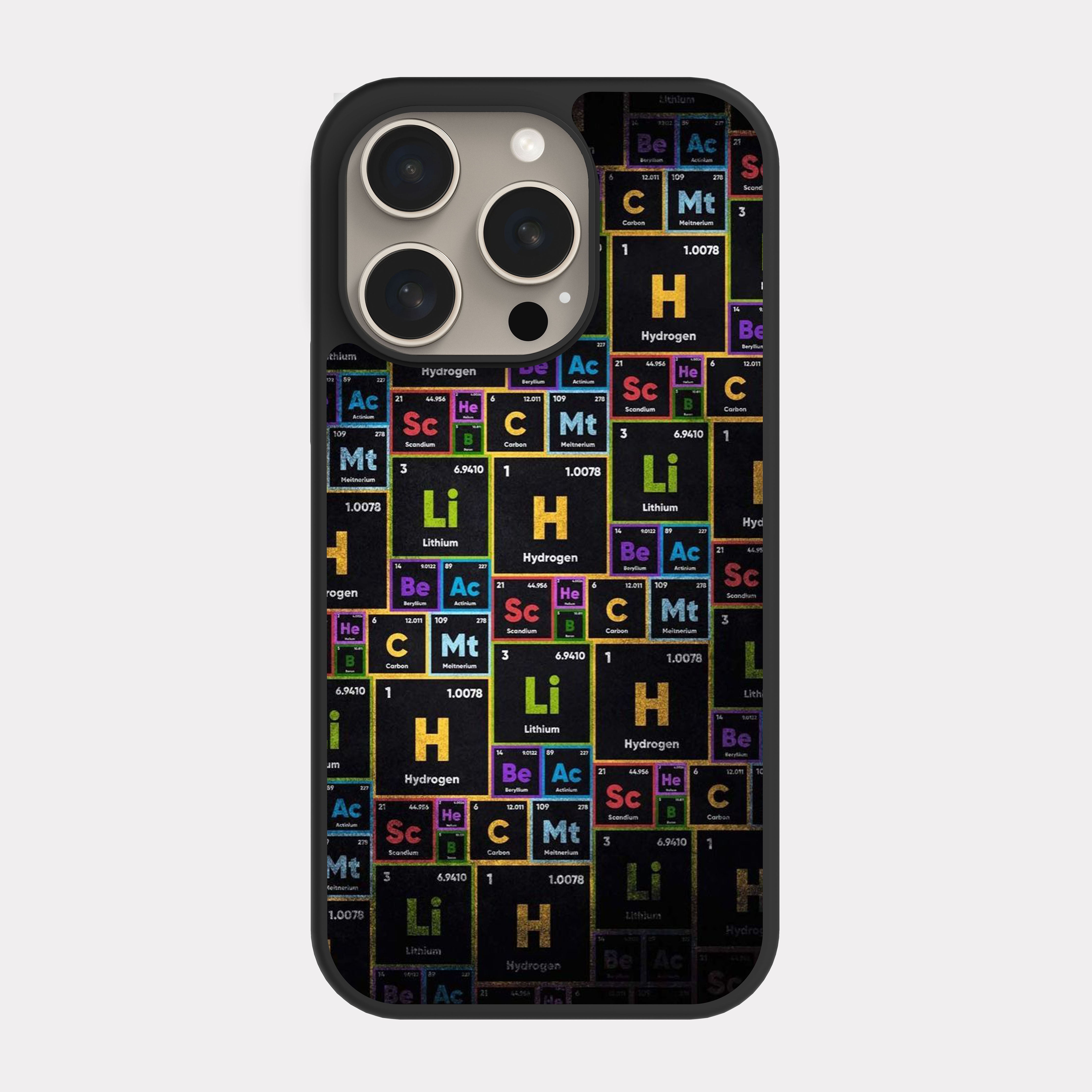 iPhone 15 Pro case cover Periodic Table Pattern Multicolour