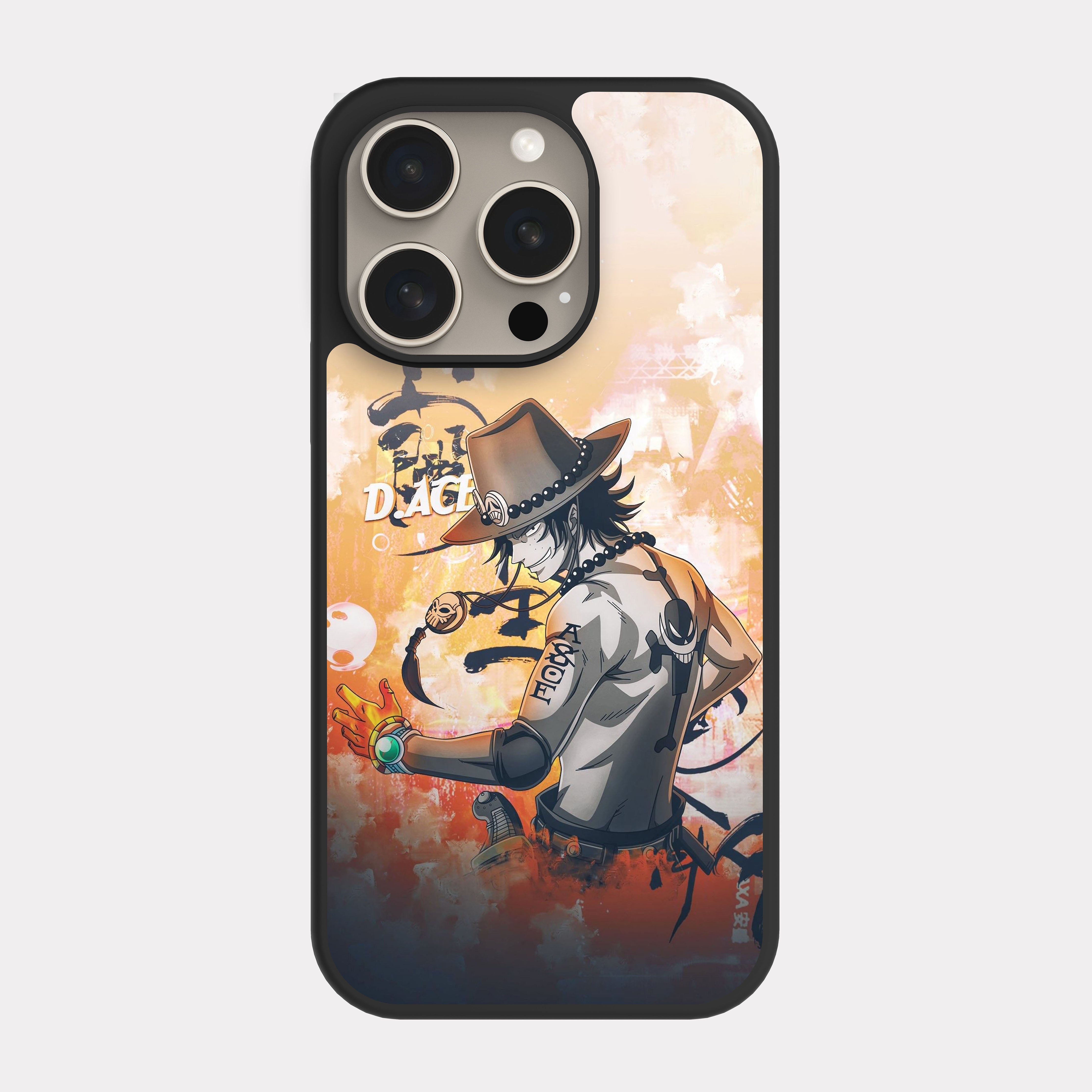 iPhone 15 Pro case cover One Piece Ace Beige