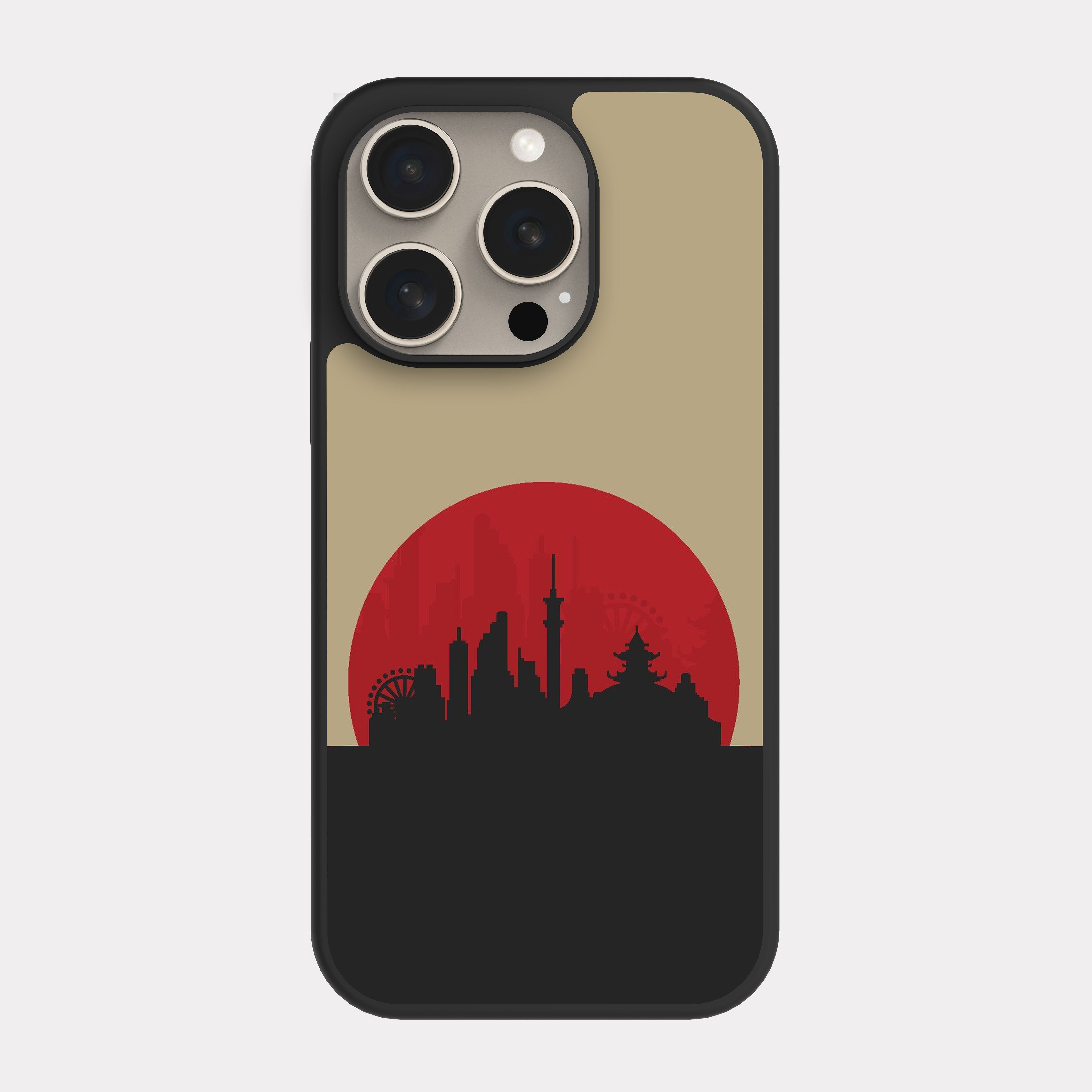 iPhone 15 Pro case cover Tokyo City Beige