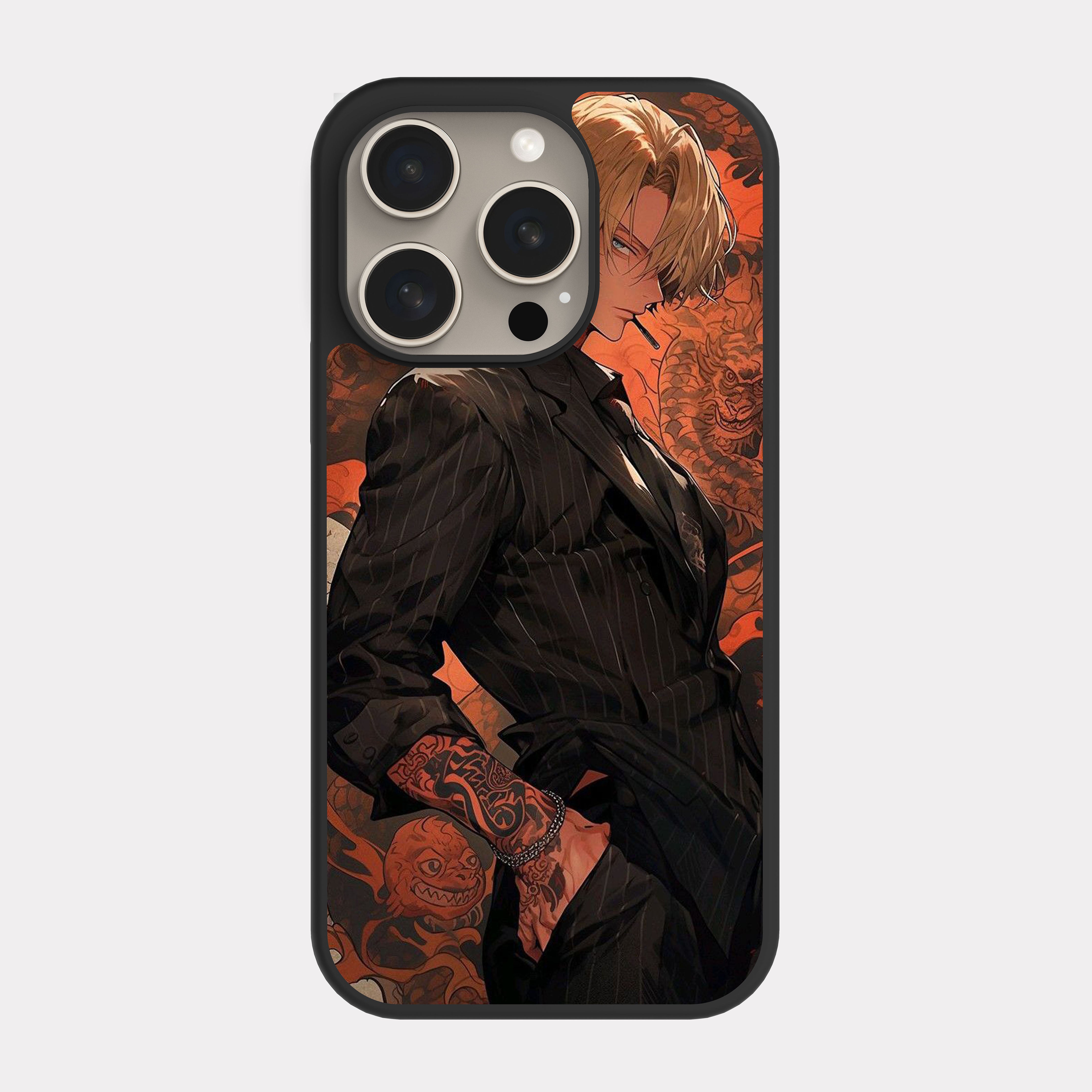 iPhone 15 Pro case cover One Piece Sanji Black