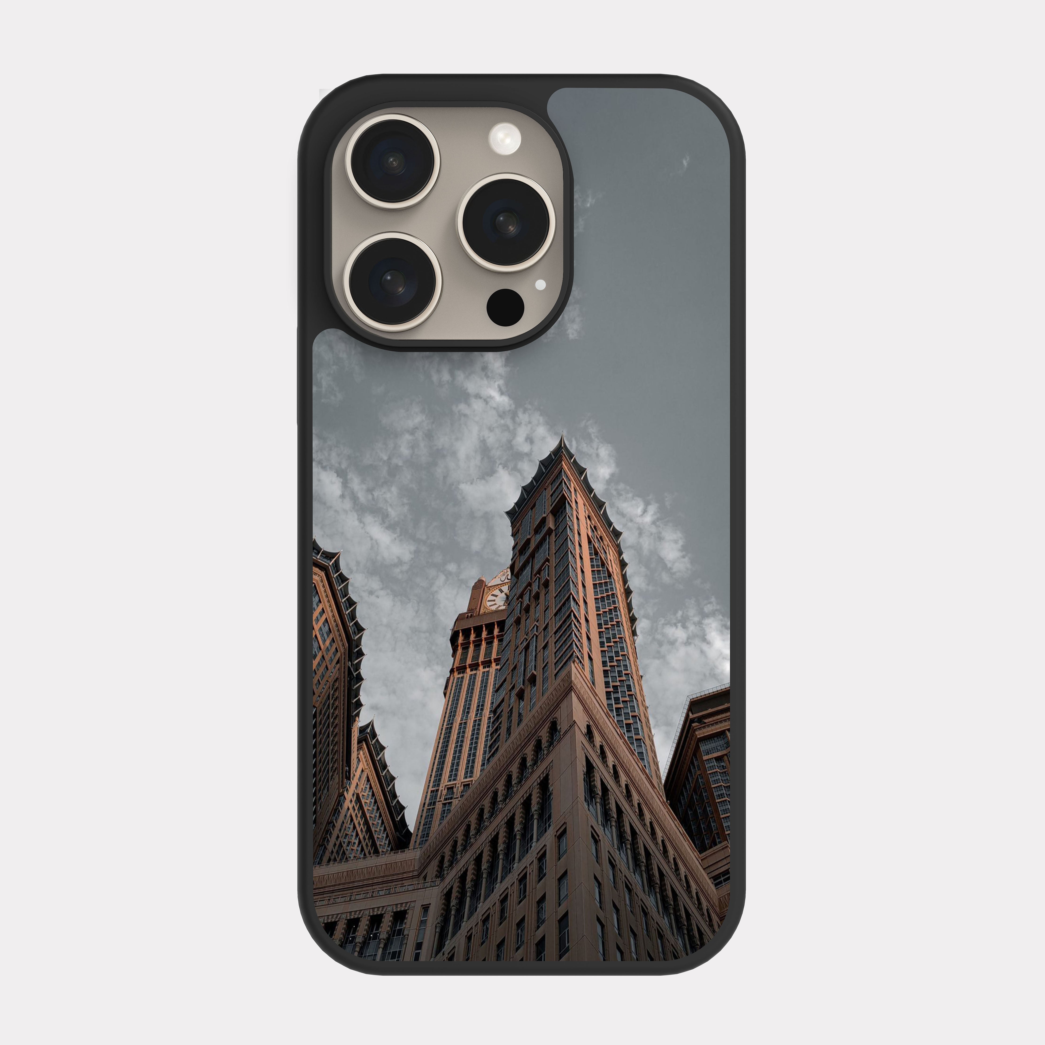 iPhone 15 Pro case cover The Clock Towers Makkah Beige