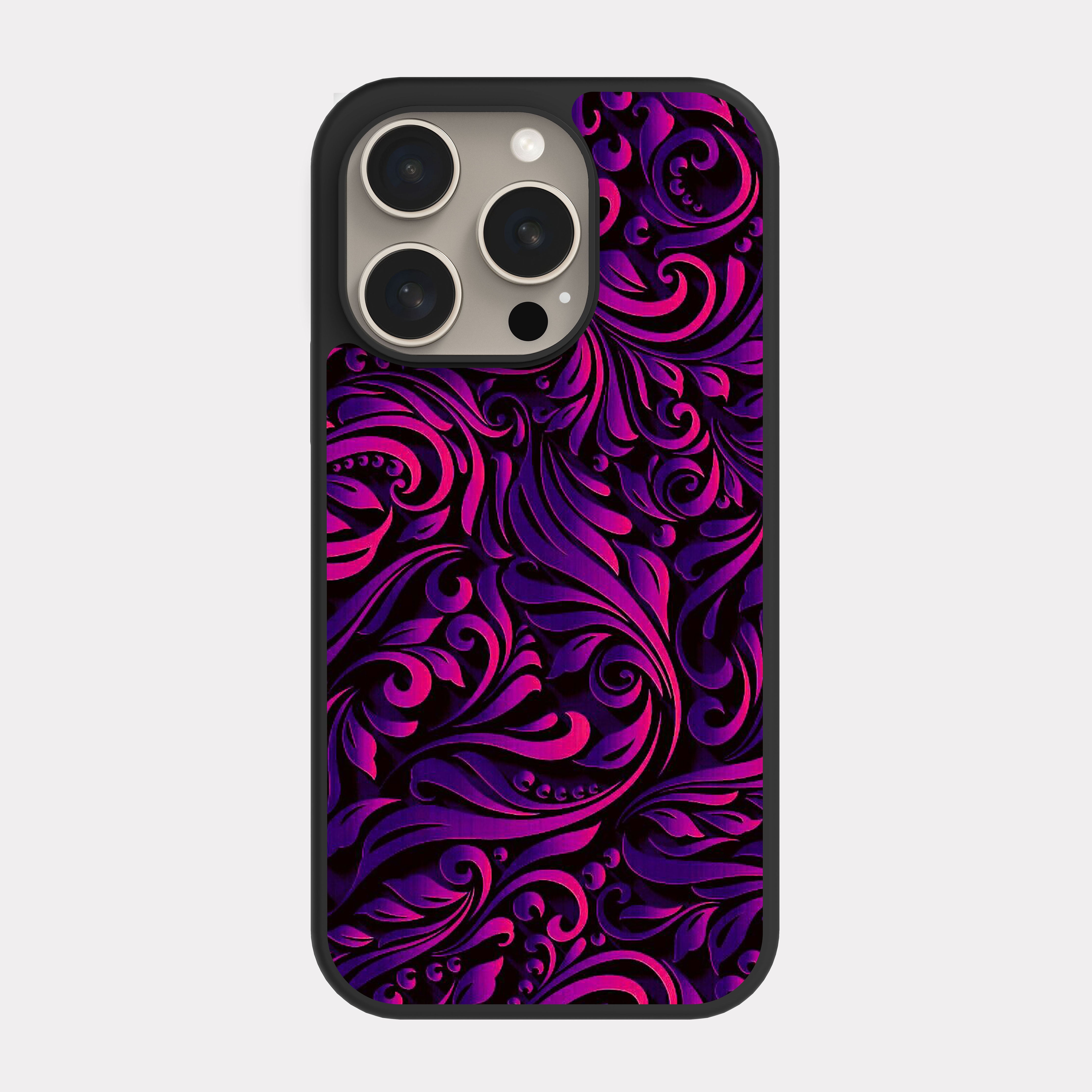 iPhone 15 Pro case cover Mandala Art Purple Pink
