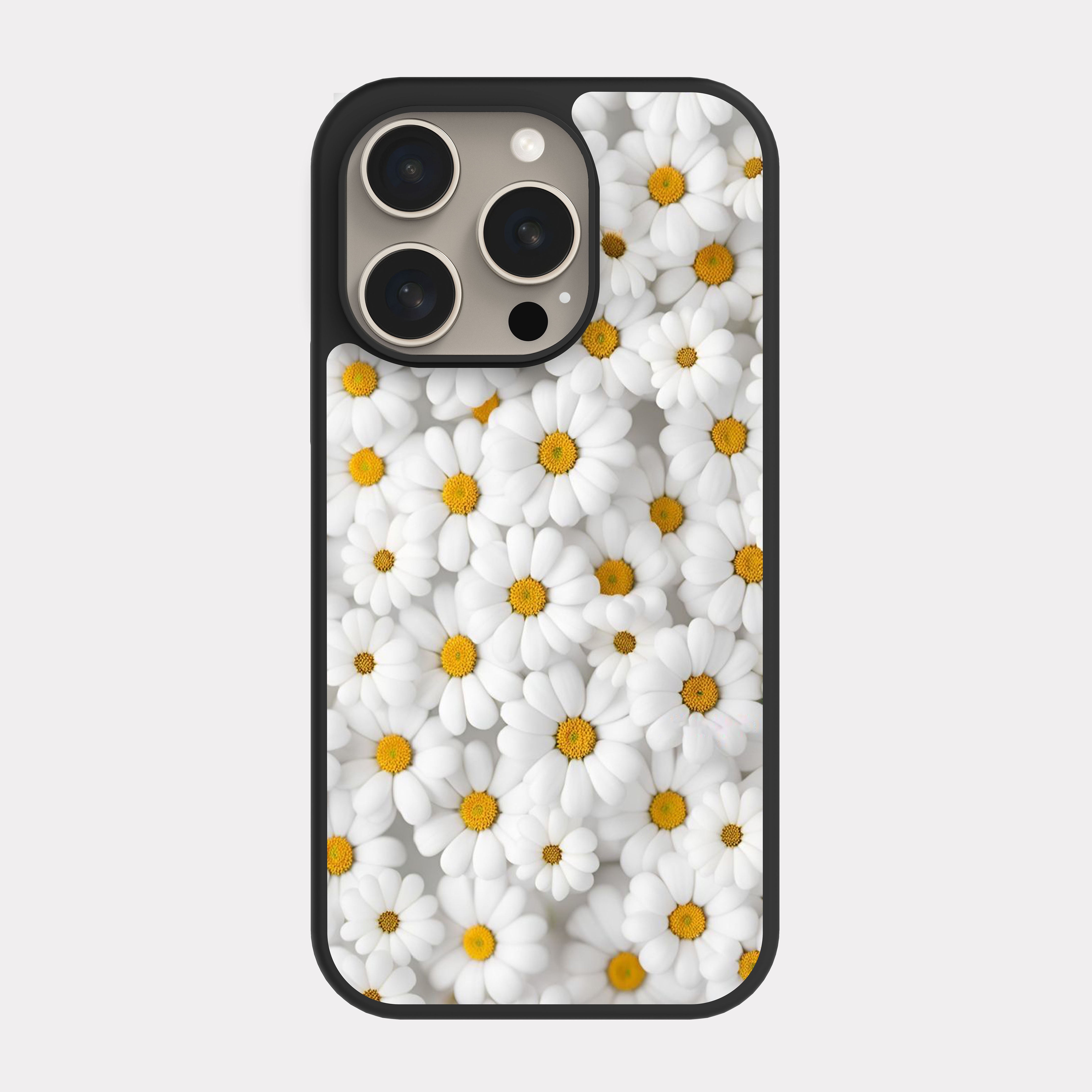 iPhone 15 Pro case cover Flowers White