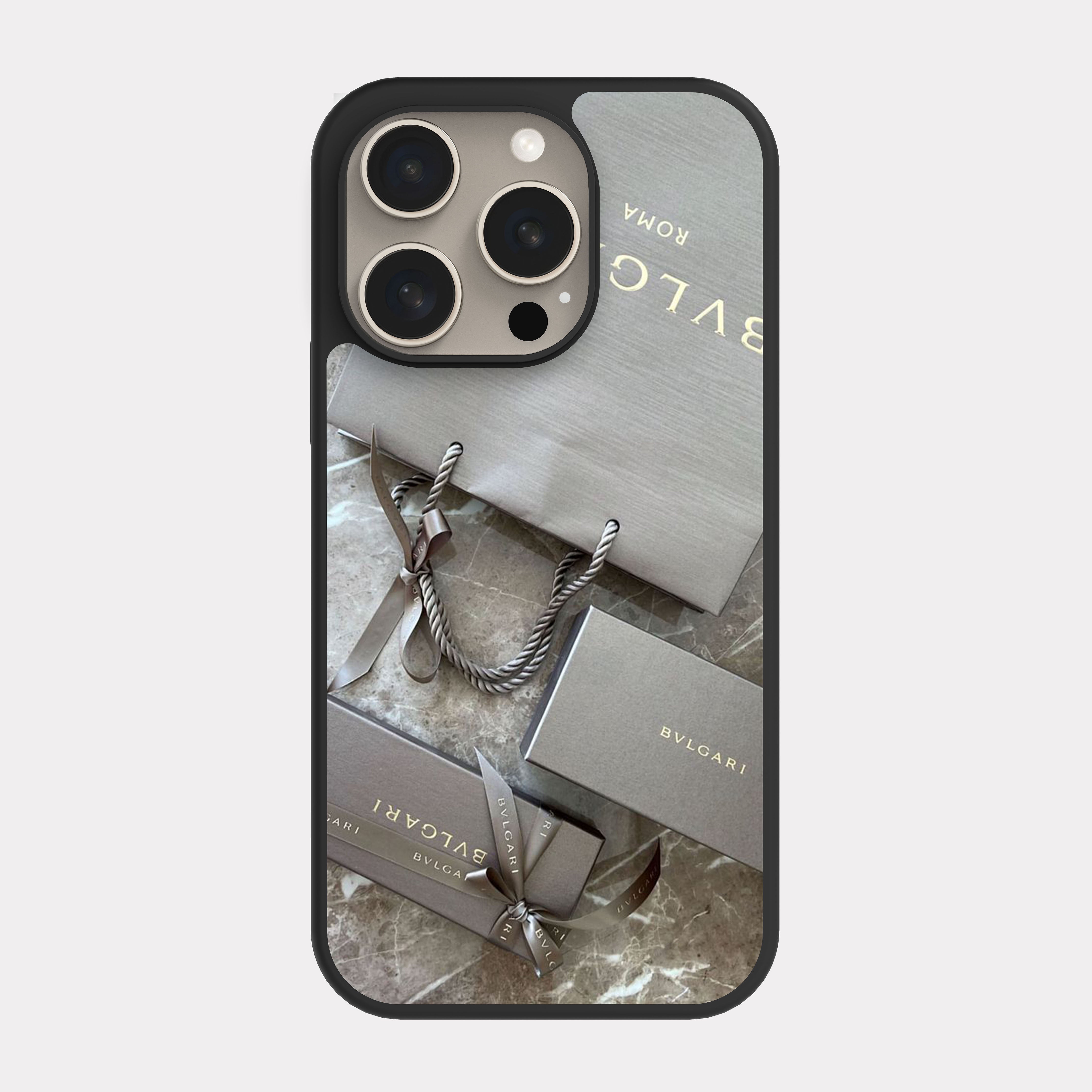iPhone 15 Pro case cover Bulgari Grey