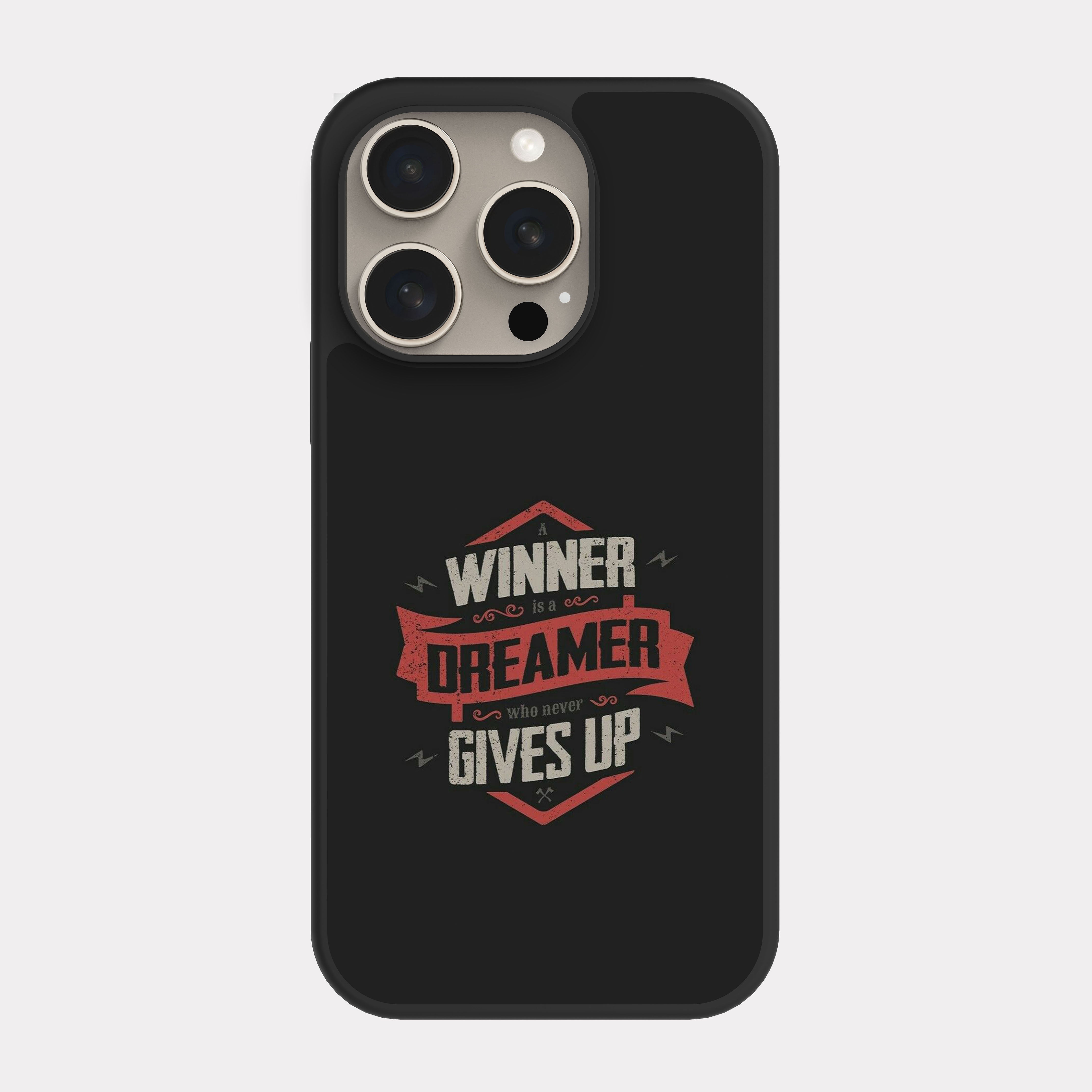 iPhone 15 Pro case cover English Quote a winner is a dreamer
